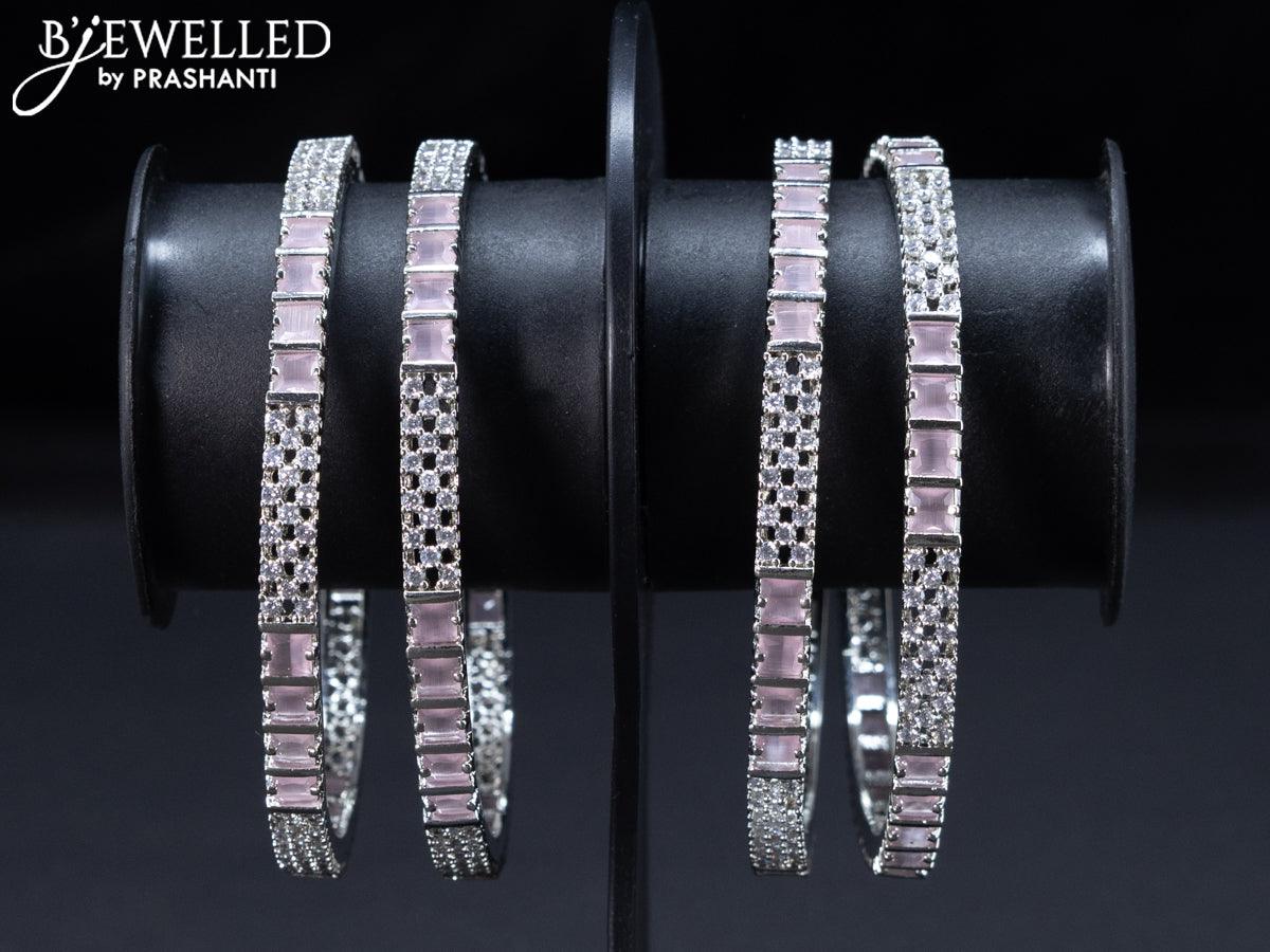 Zircon bangles with baby pink and cz stones - Image 2
