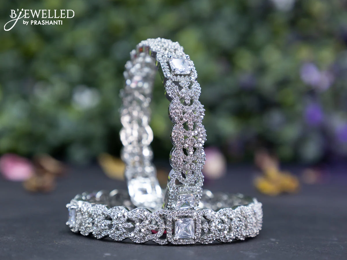 Zircon bangles with cz stones - Image 2