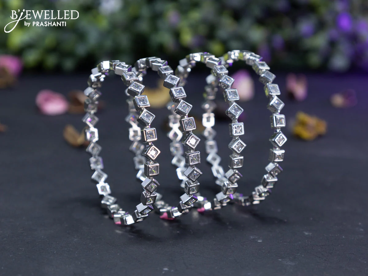 Zircon bangles with cz stones - Image 2