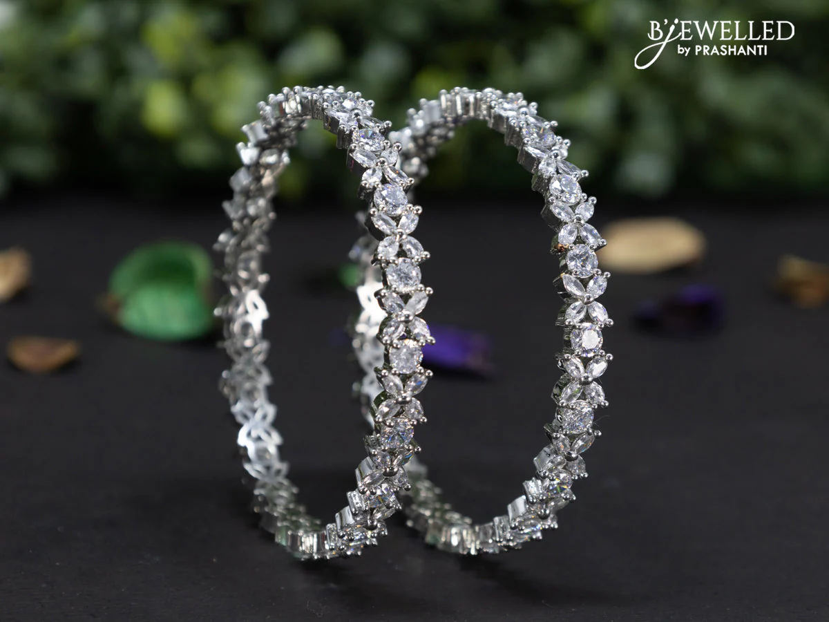 Zircon bangles with cz stones - Image 2