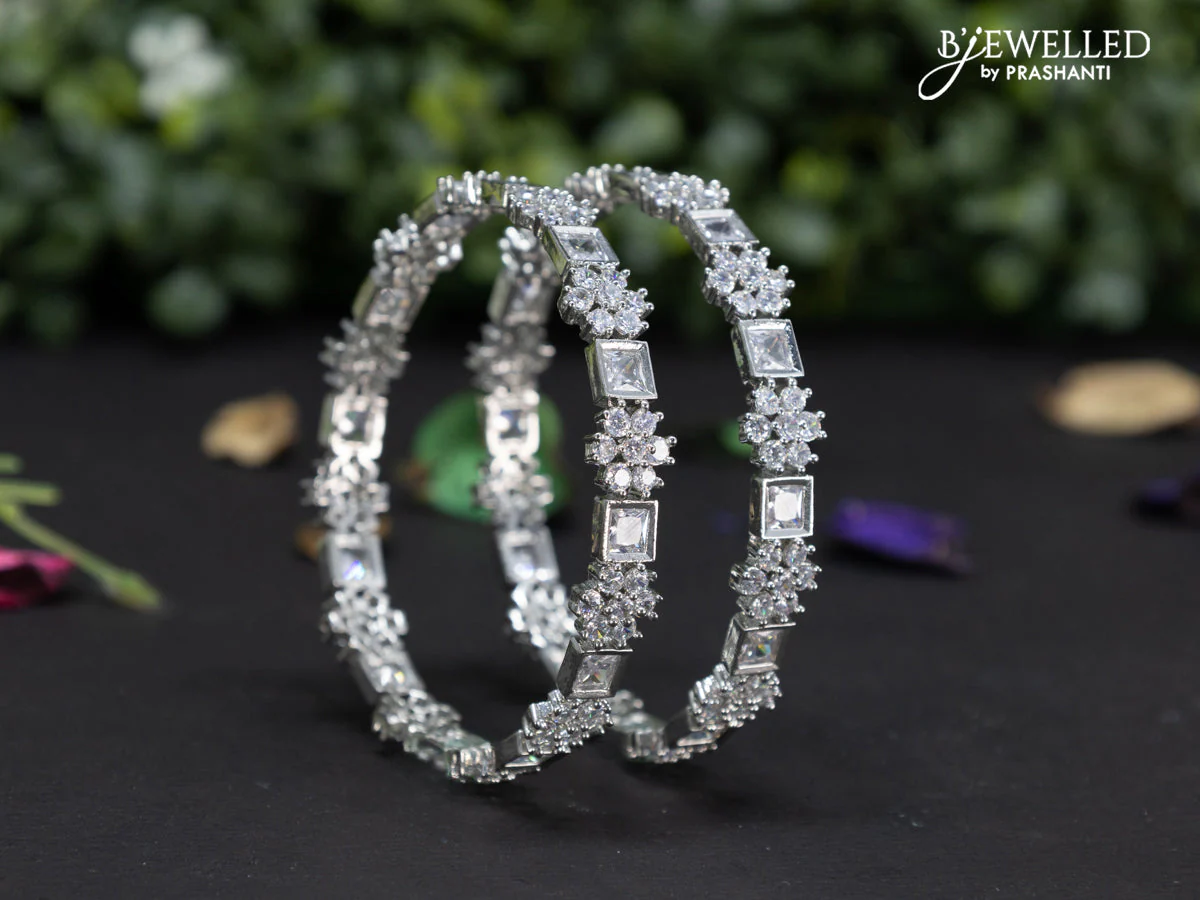 Zircon bangles with cz stones - Image 2