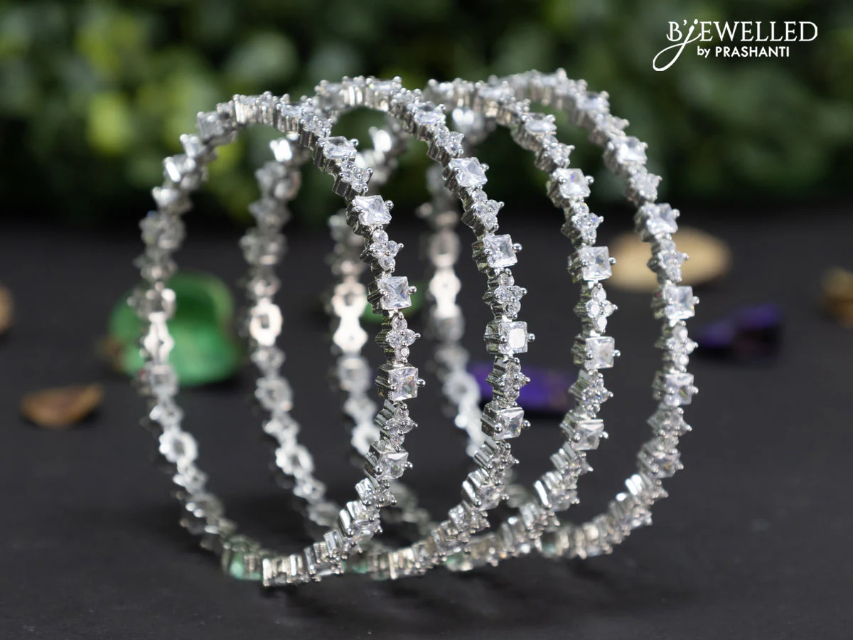 Zircon bangles with cz stones - Image 2