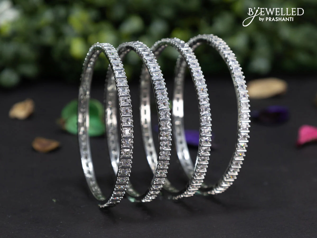 Zircon bangles with cz stones - Image 2