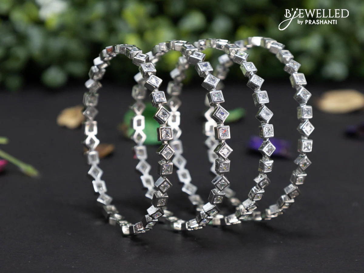 Zircon bangles with cz stones - Image 2