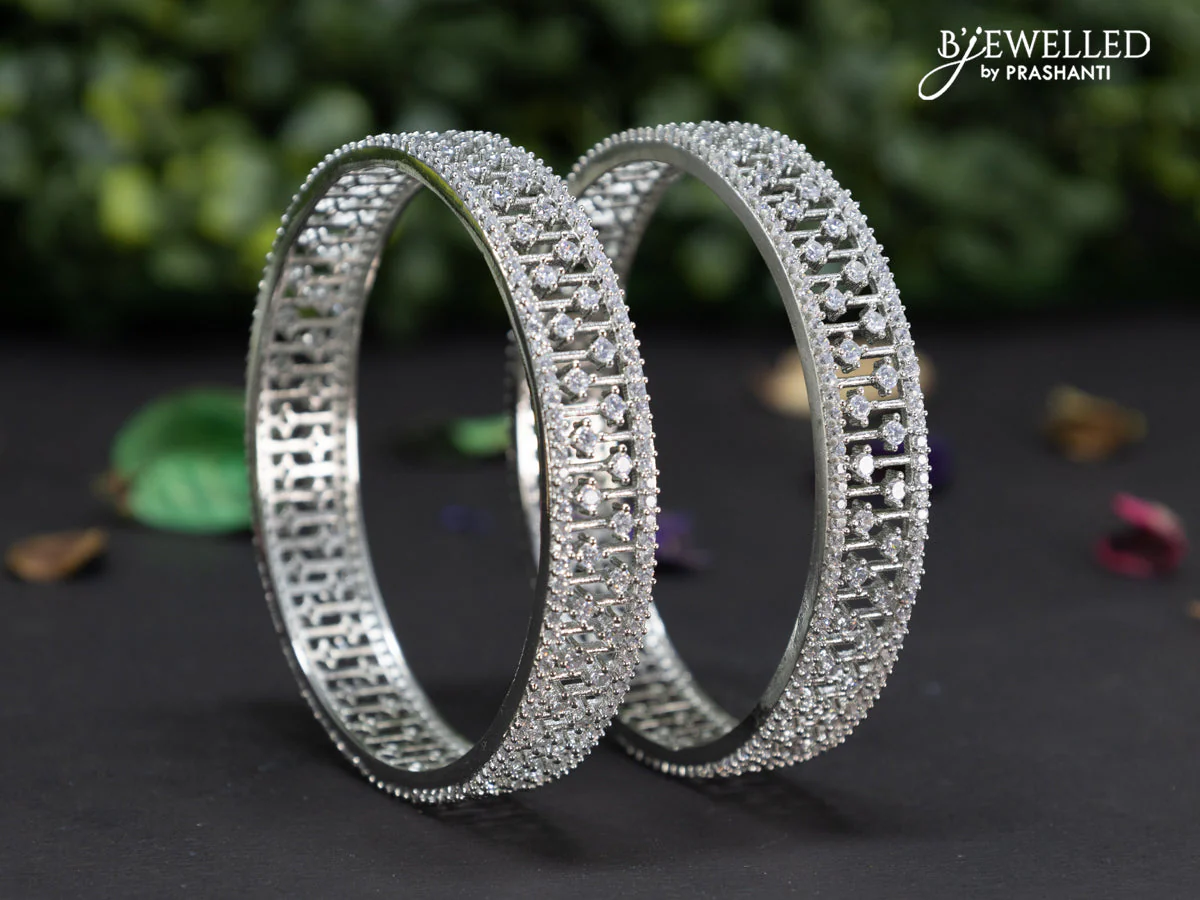 Zircon bangles with cz stones - Image 2