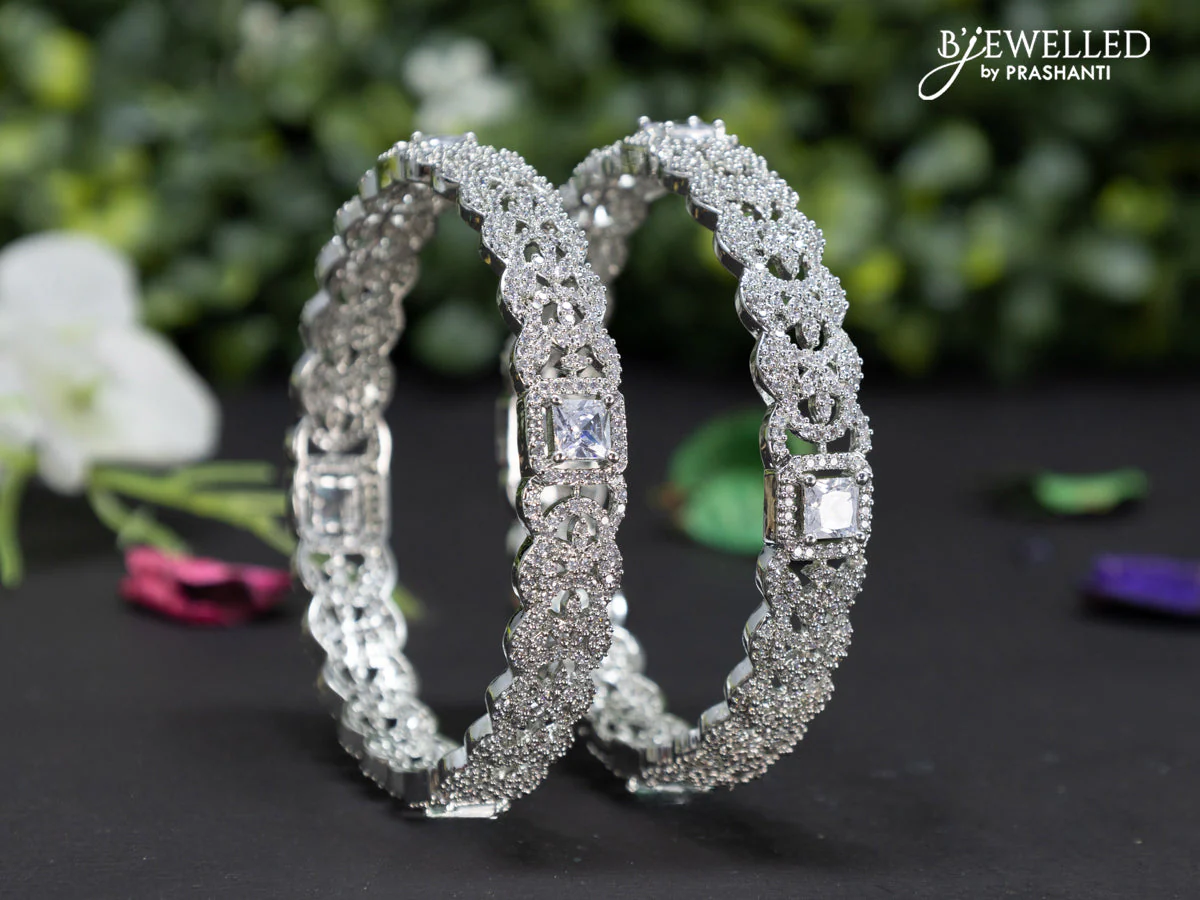 Zircon bangles with cz stones - Image 2