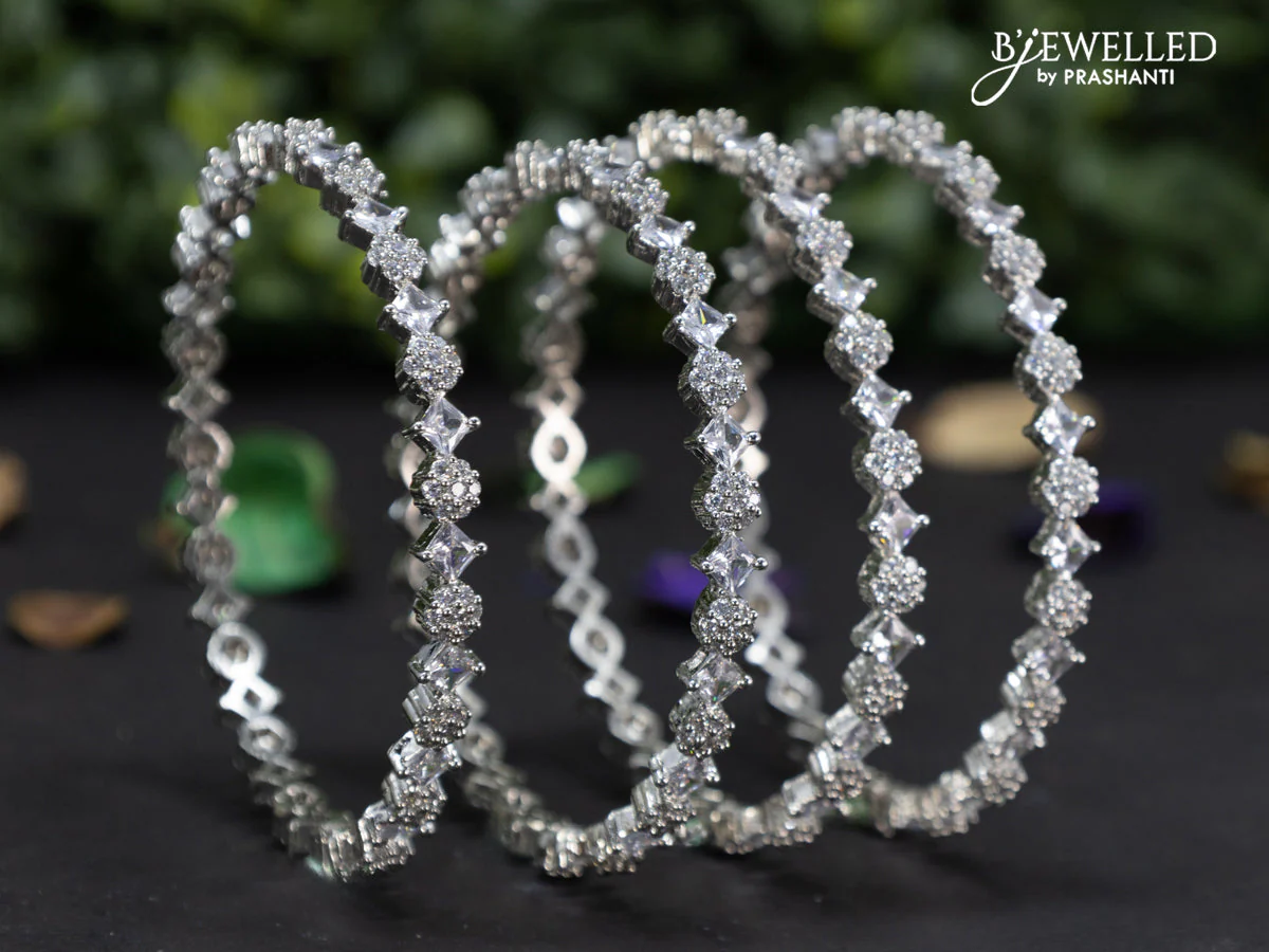 Zircon bangles with cz stones - Image 2