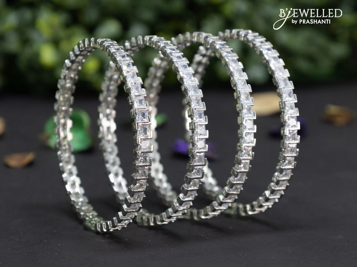 Zircon bangles with cz stones - Image 2