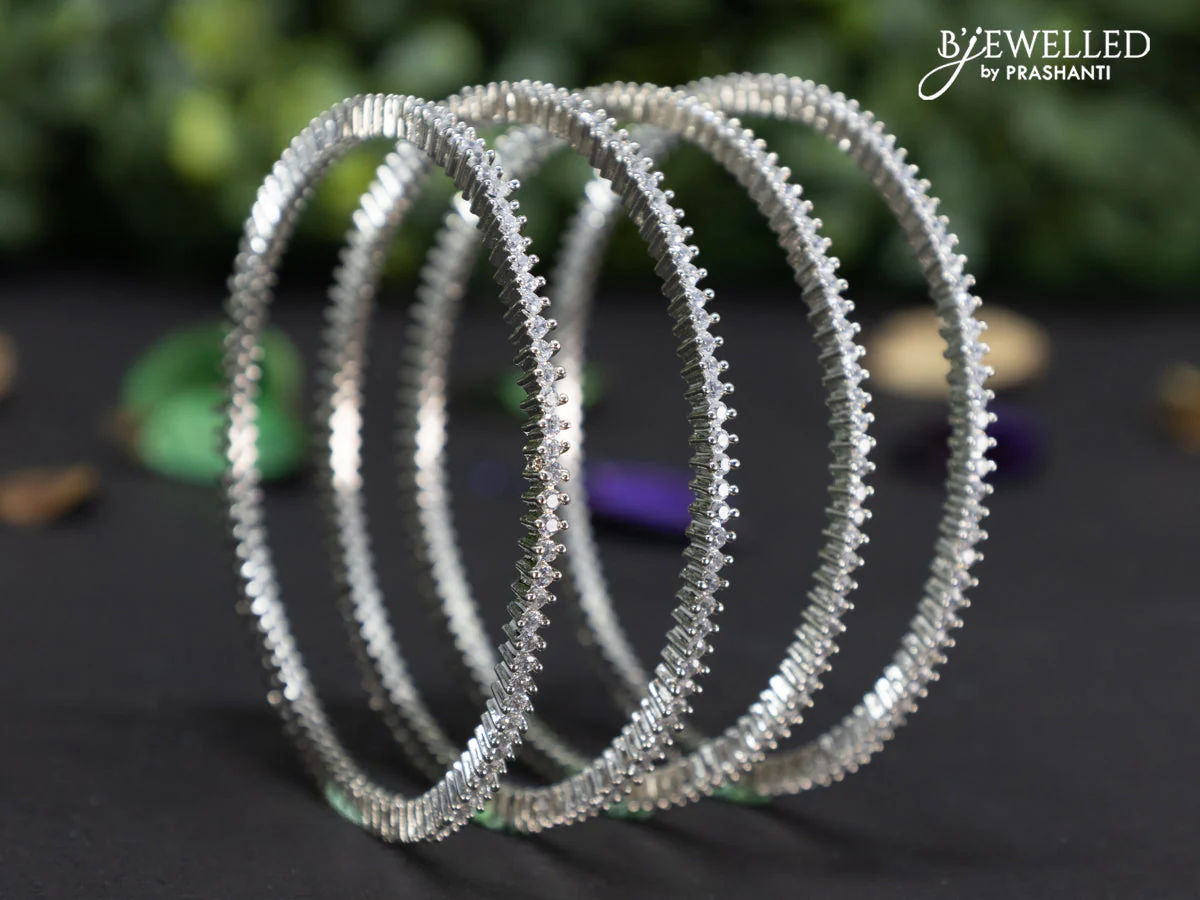 Zircon bangles with cz stones - Image 2