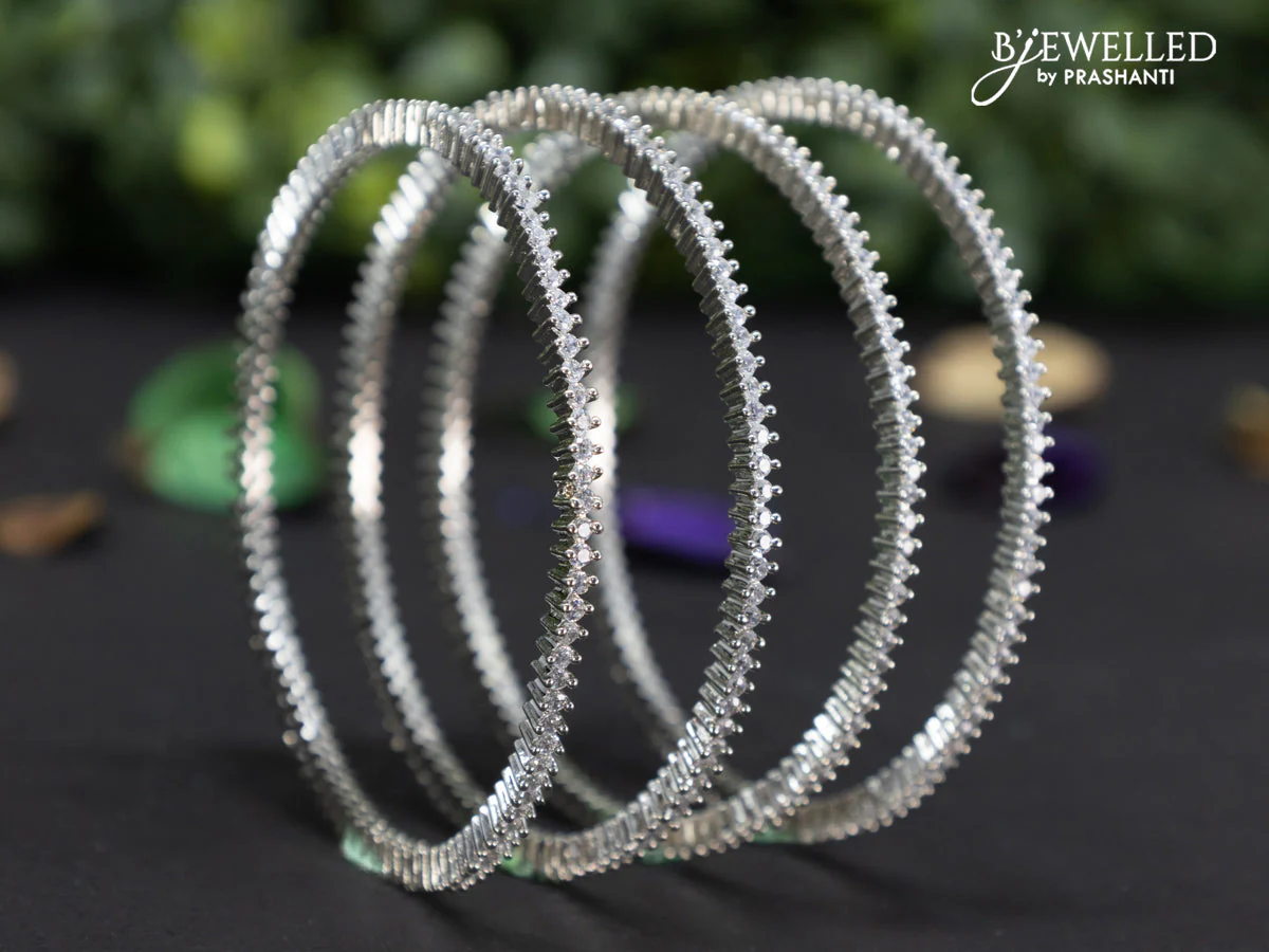 Zircon bangles with cz stones - Image 2