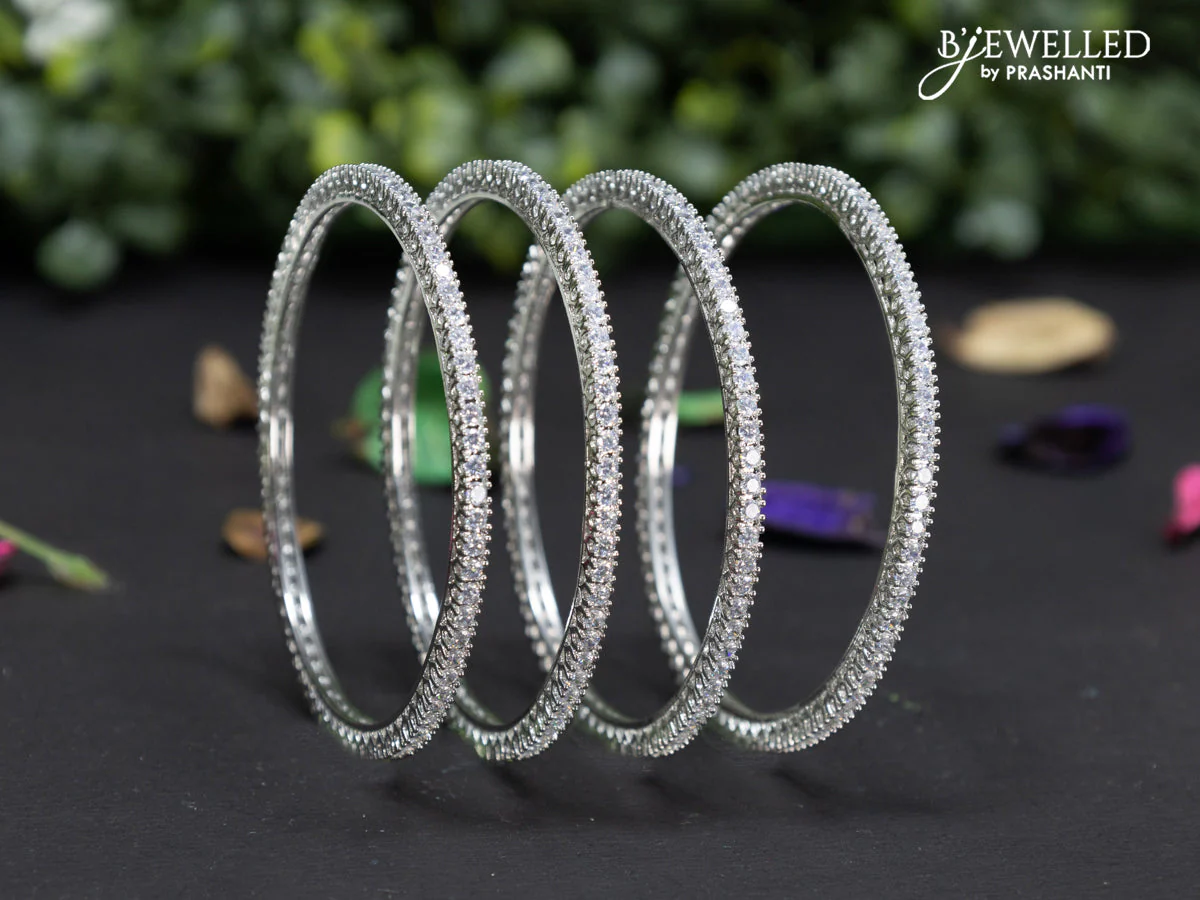 Zircon bangles with cz stones - Image 2