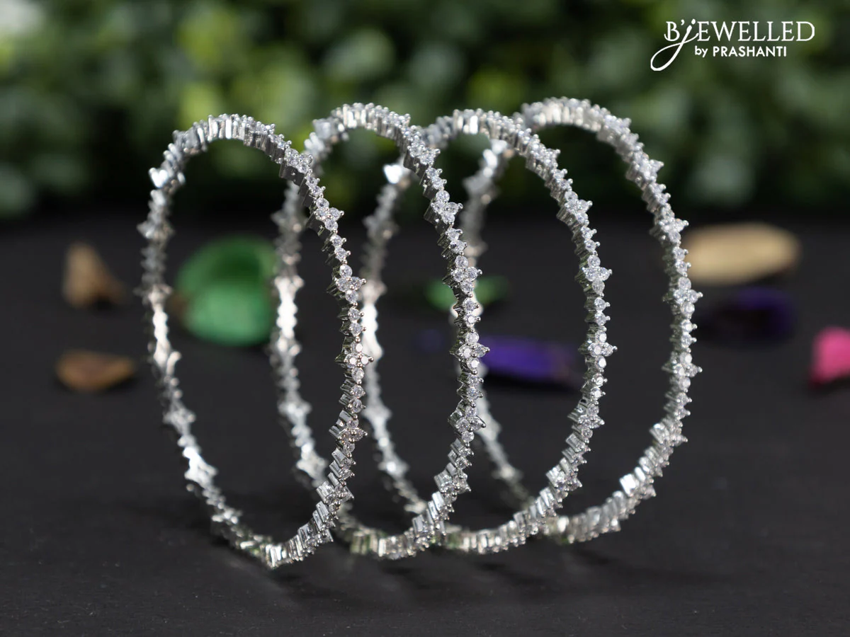 Zircon bangles with cz stones - Image 2