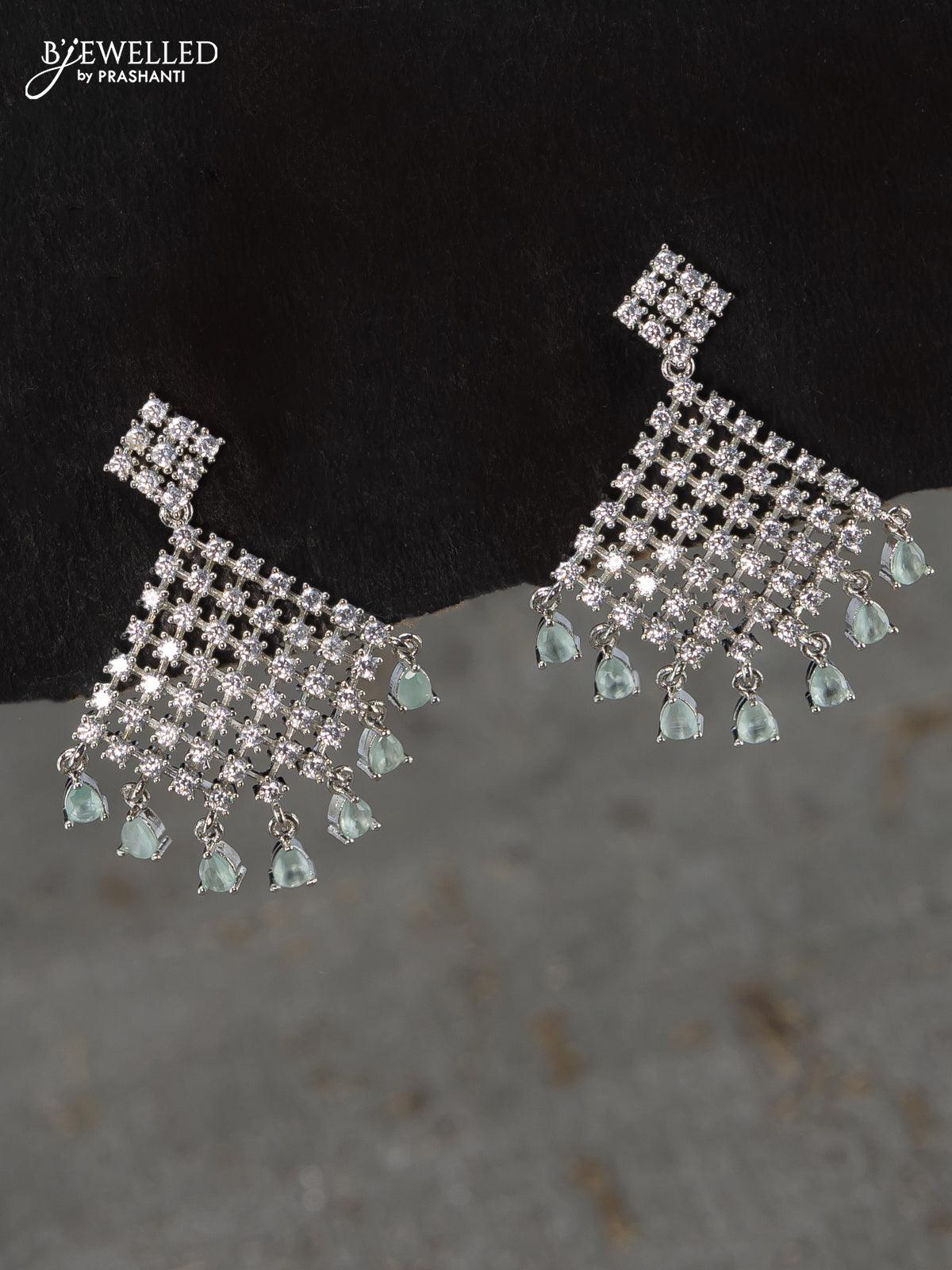 Zircon choker floral design ruby and cz stones with pearl hangings - Image 2
