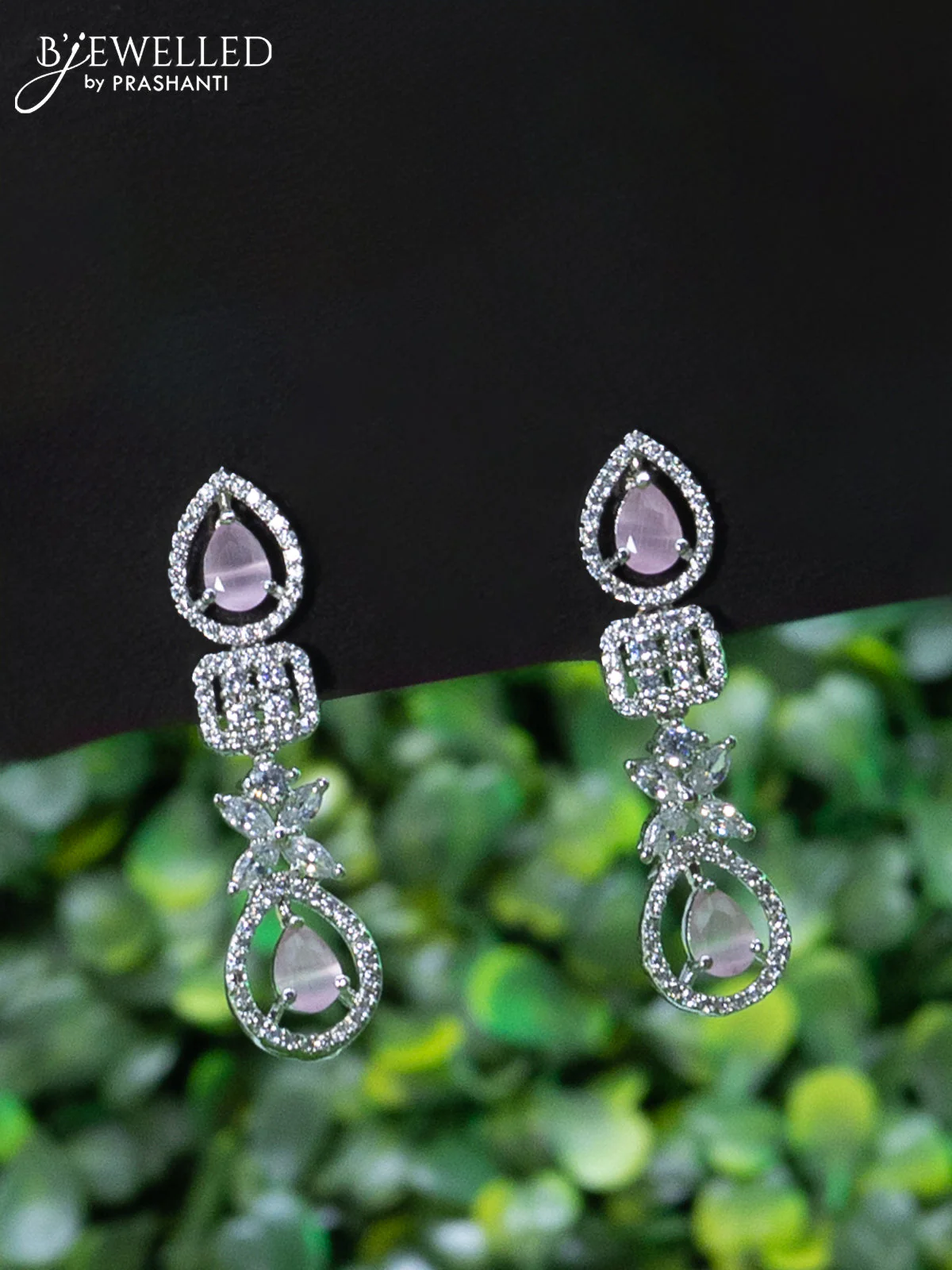 Zircon choker with baby pink and cz stones - Image 2