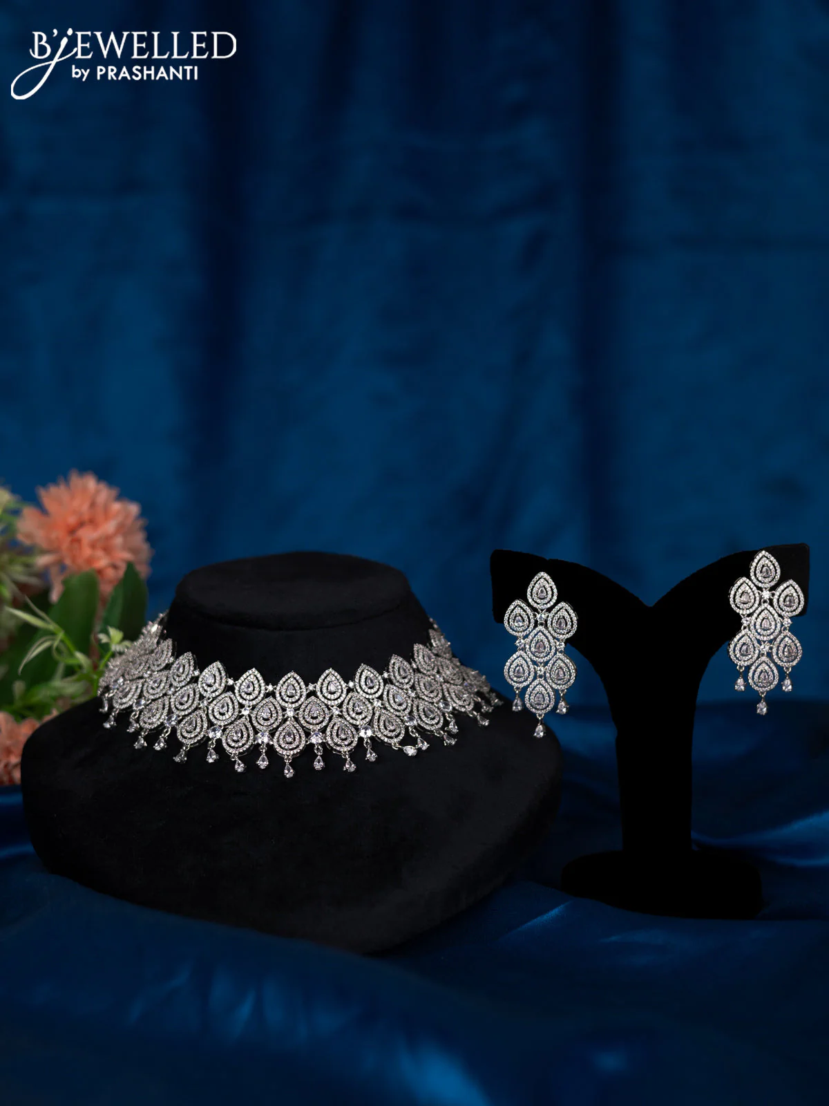 Zircon choker with cz stones