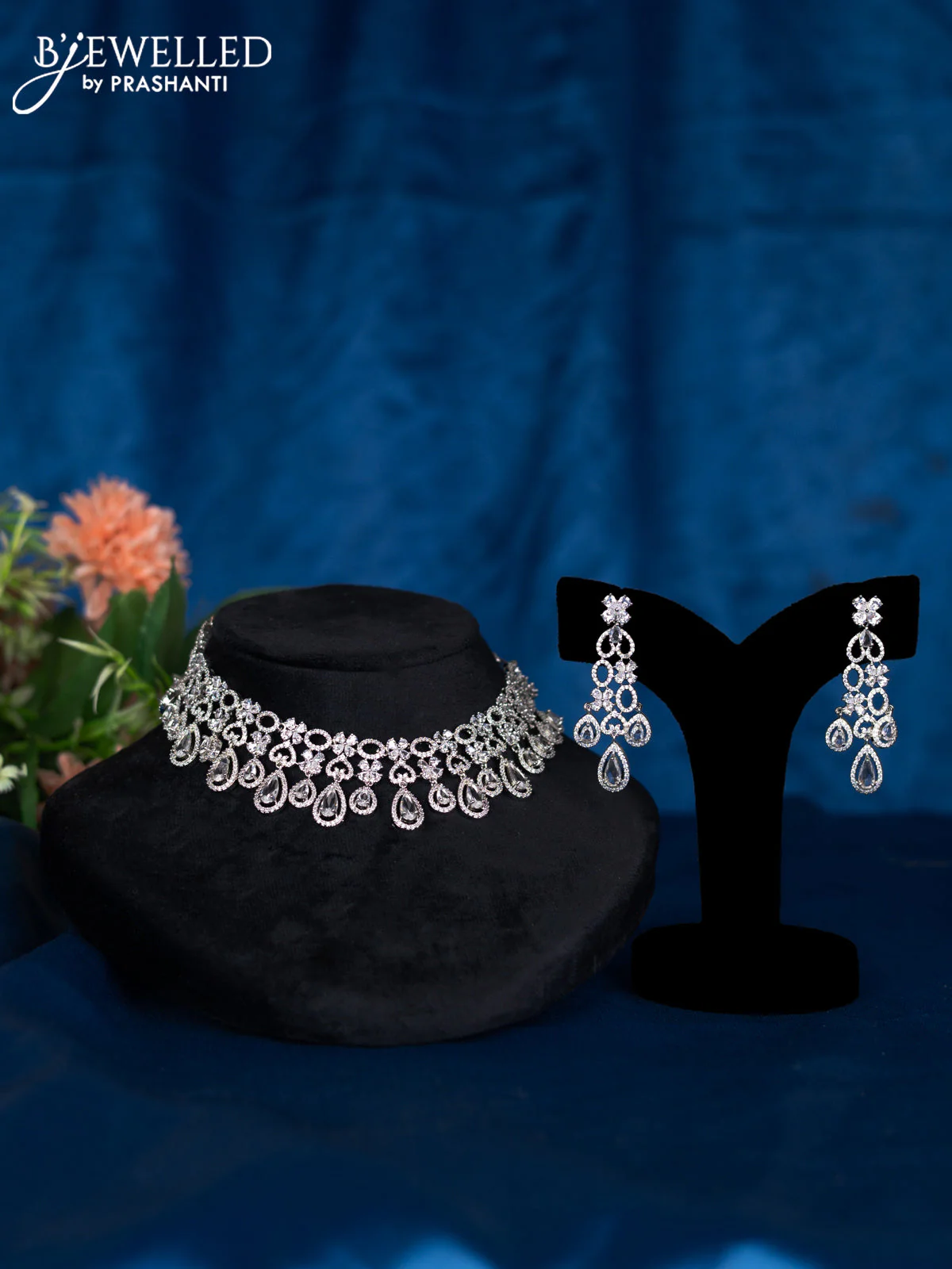 Zircon choker with cz stones