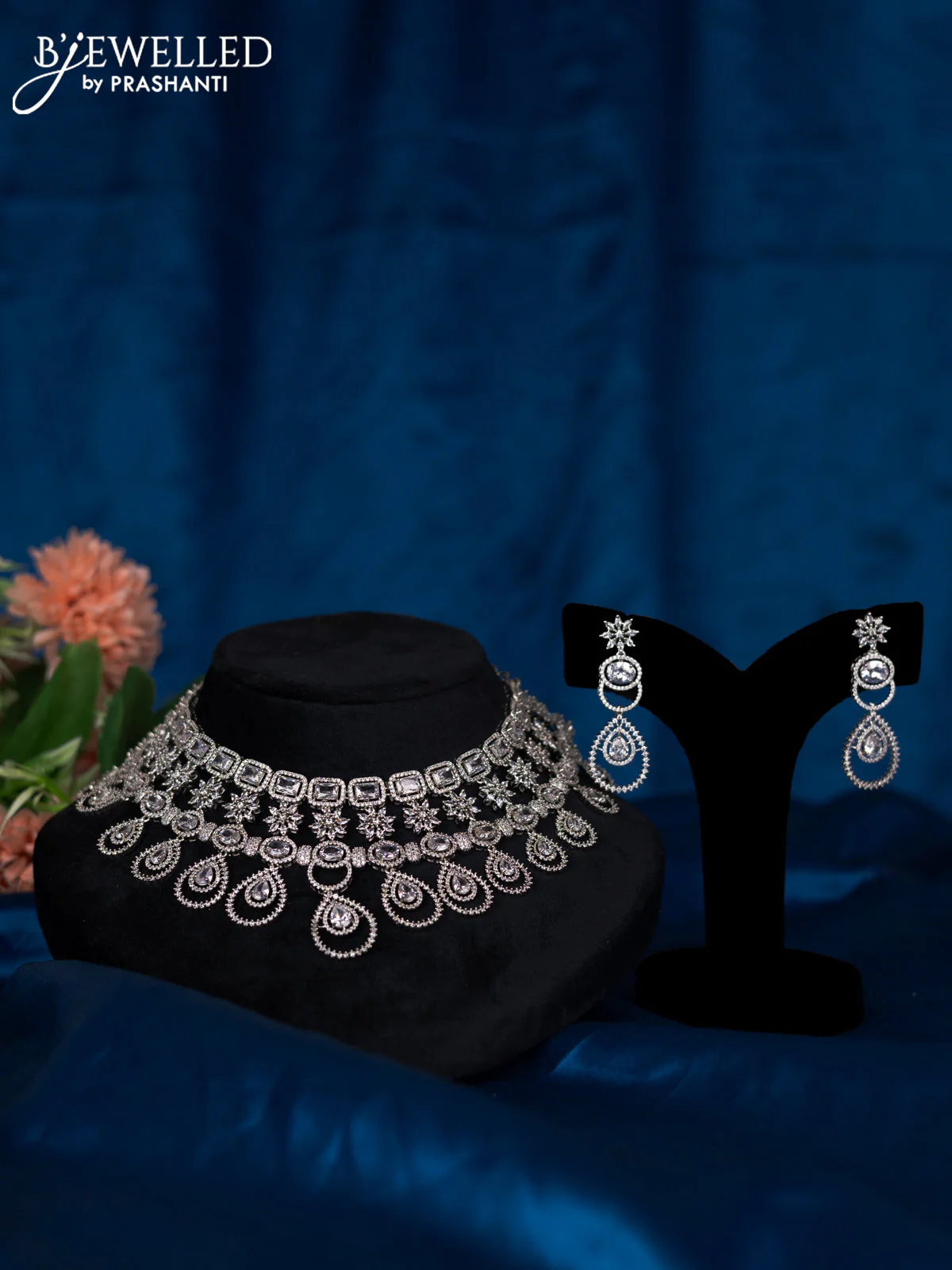 Zircon choker with cz stones