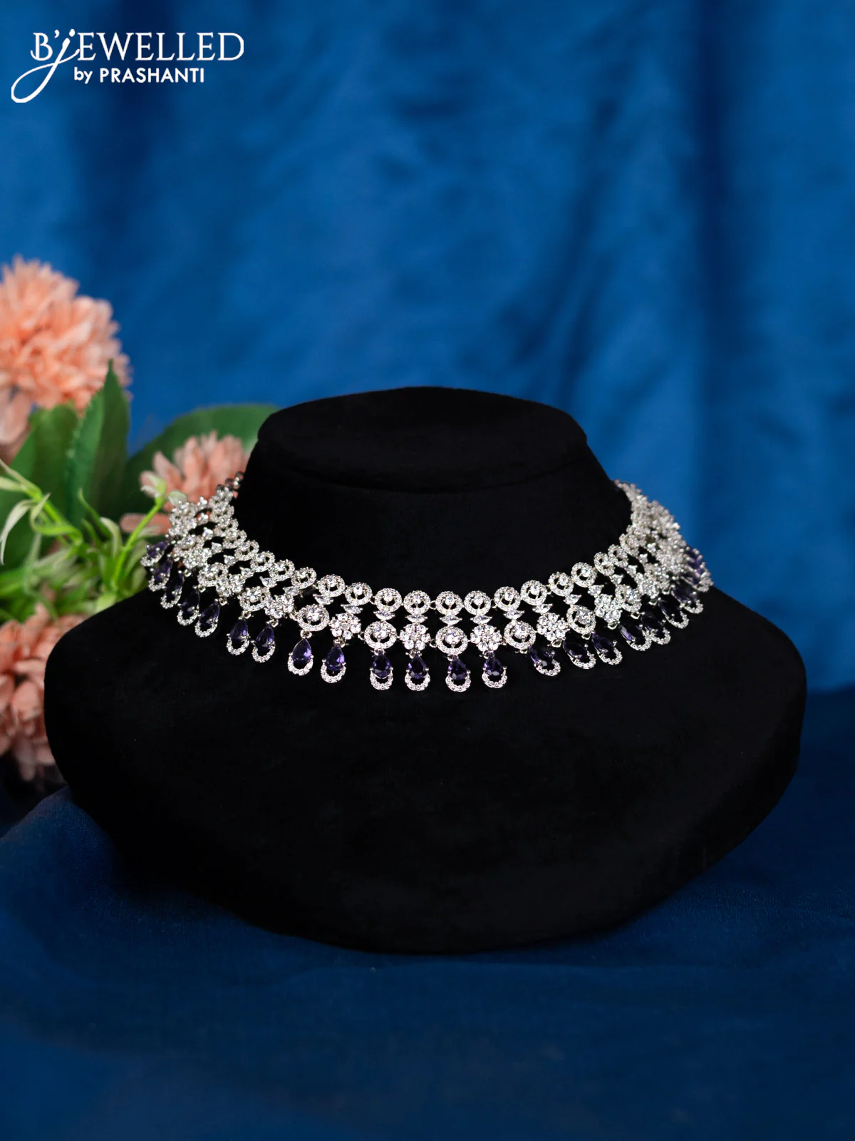 Zircon choker with violet and cz stones - Image 2