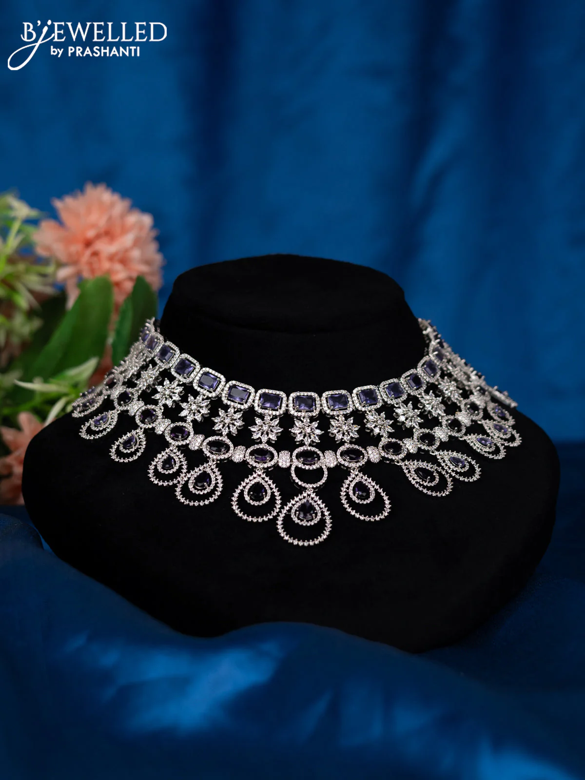 Zircon choker with violet and cz stones - Image 2