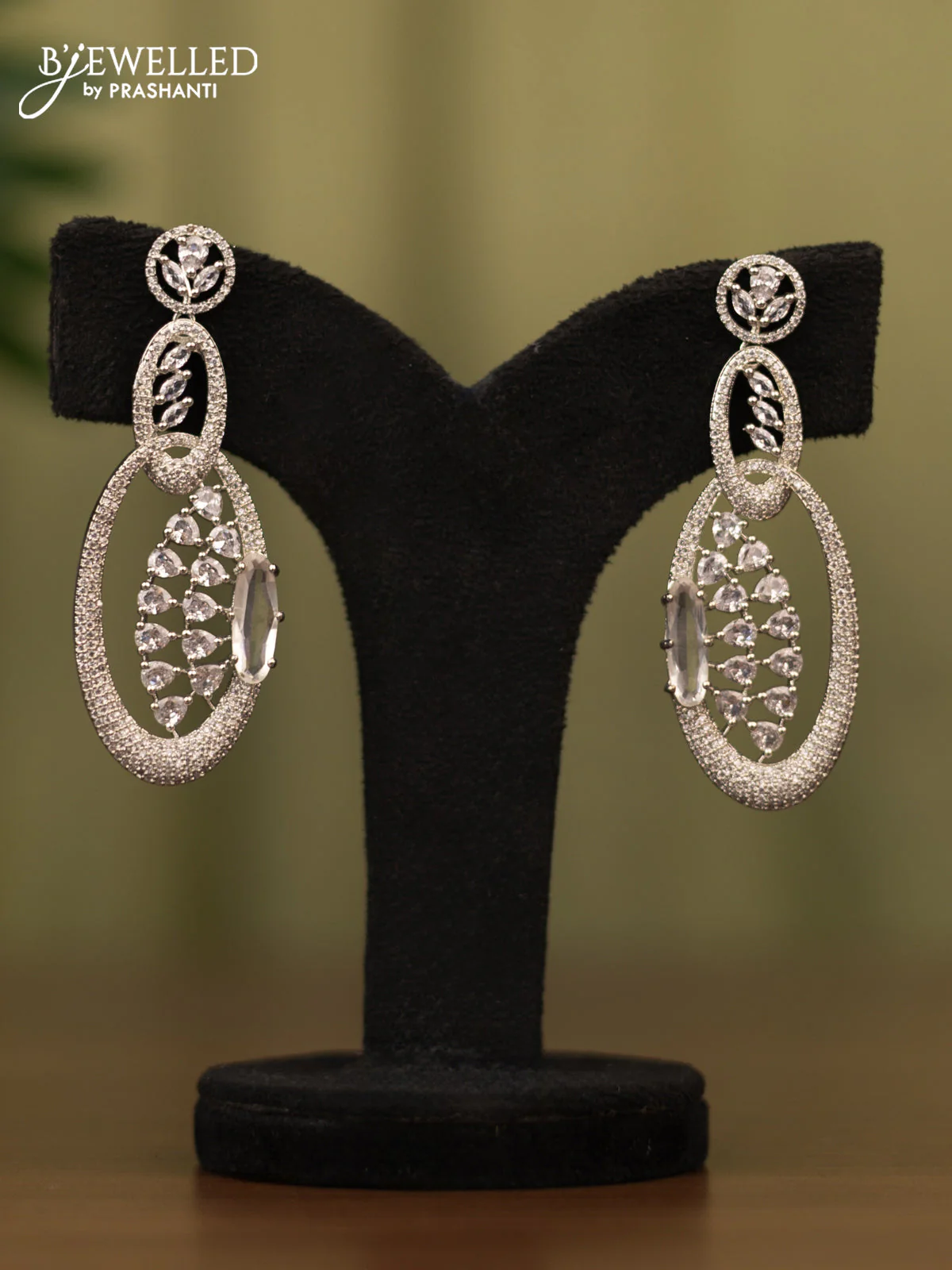 Zircon earrings with cz stones