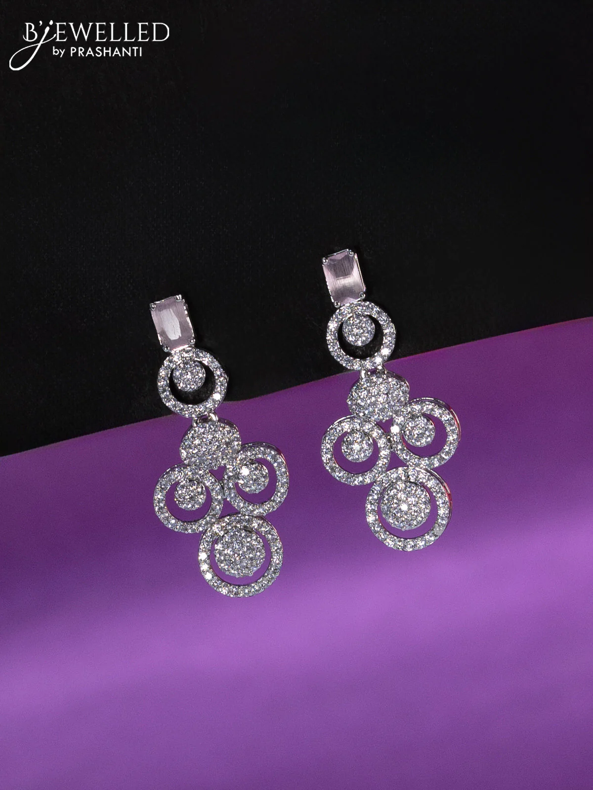 Zircon haaram with baby pink and cz stones - Image 2