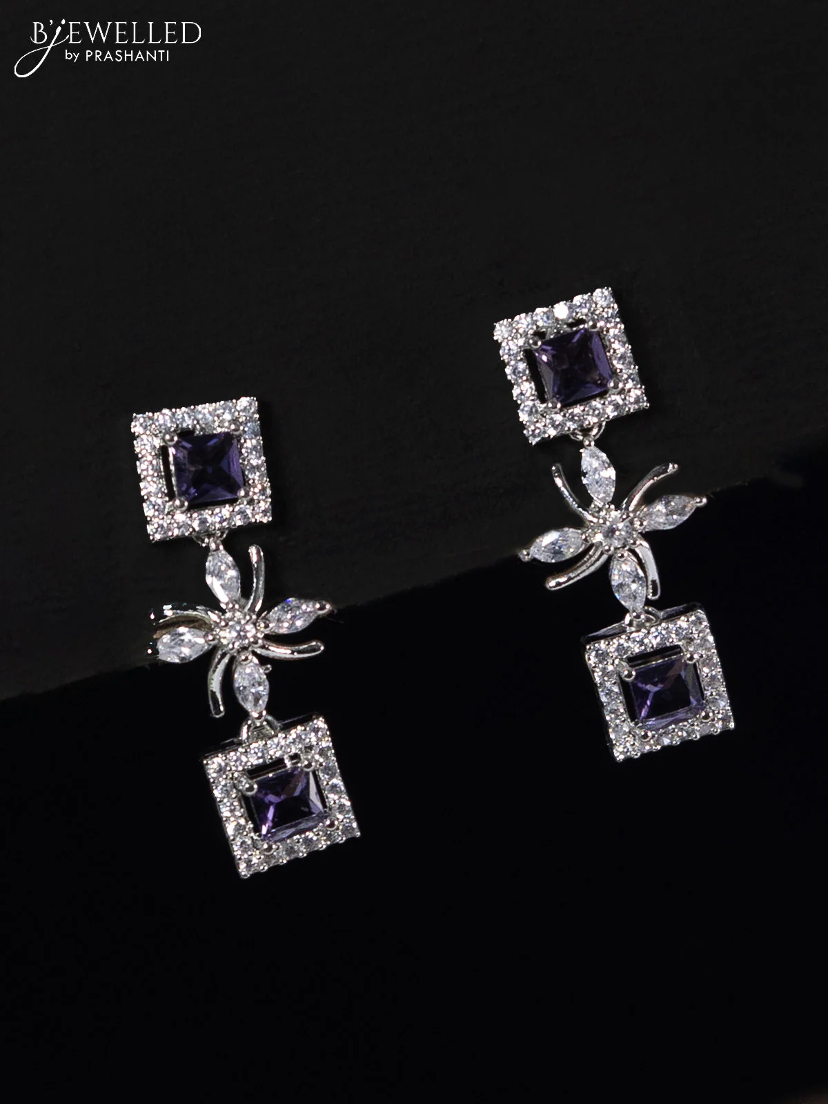 Zircon haaram with violet and cz stones - Image 2
