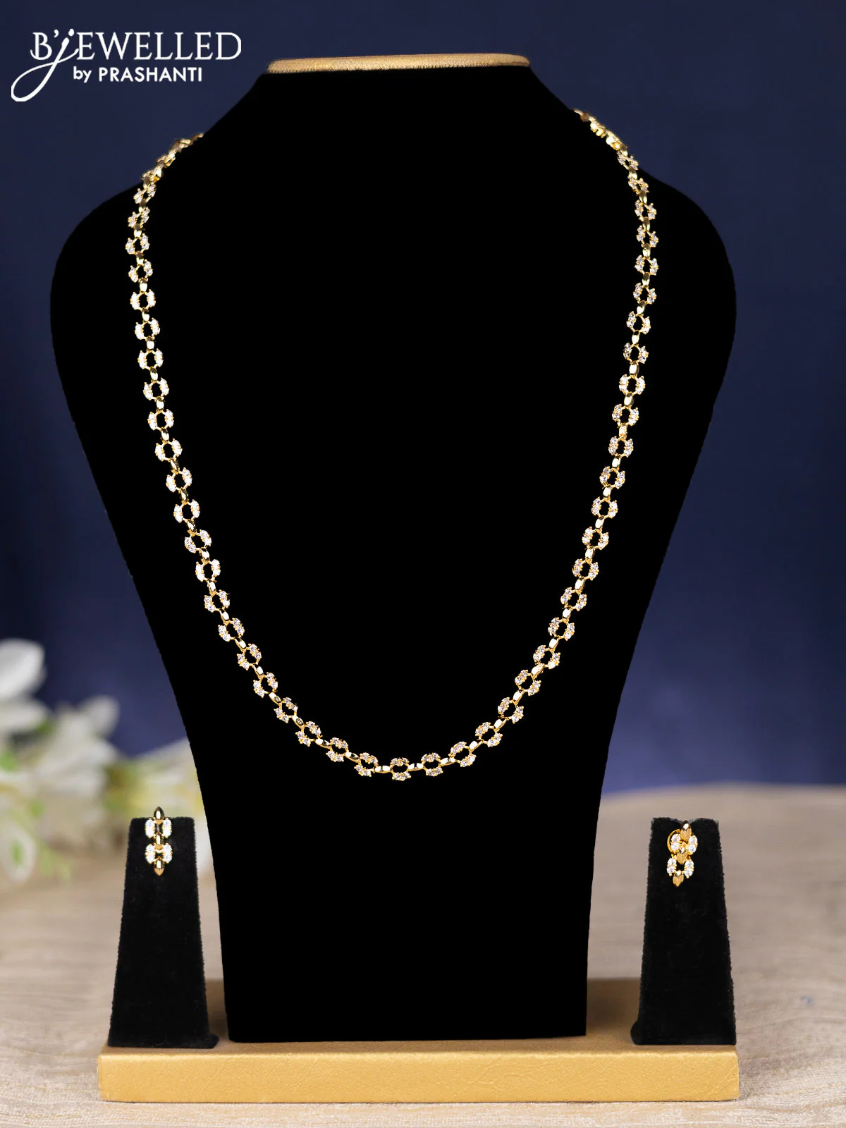 Zircon haram with cz stones in gold finish