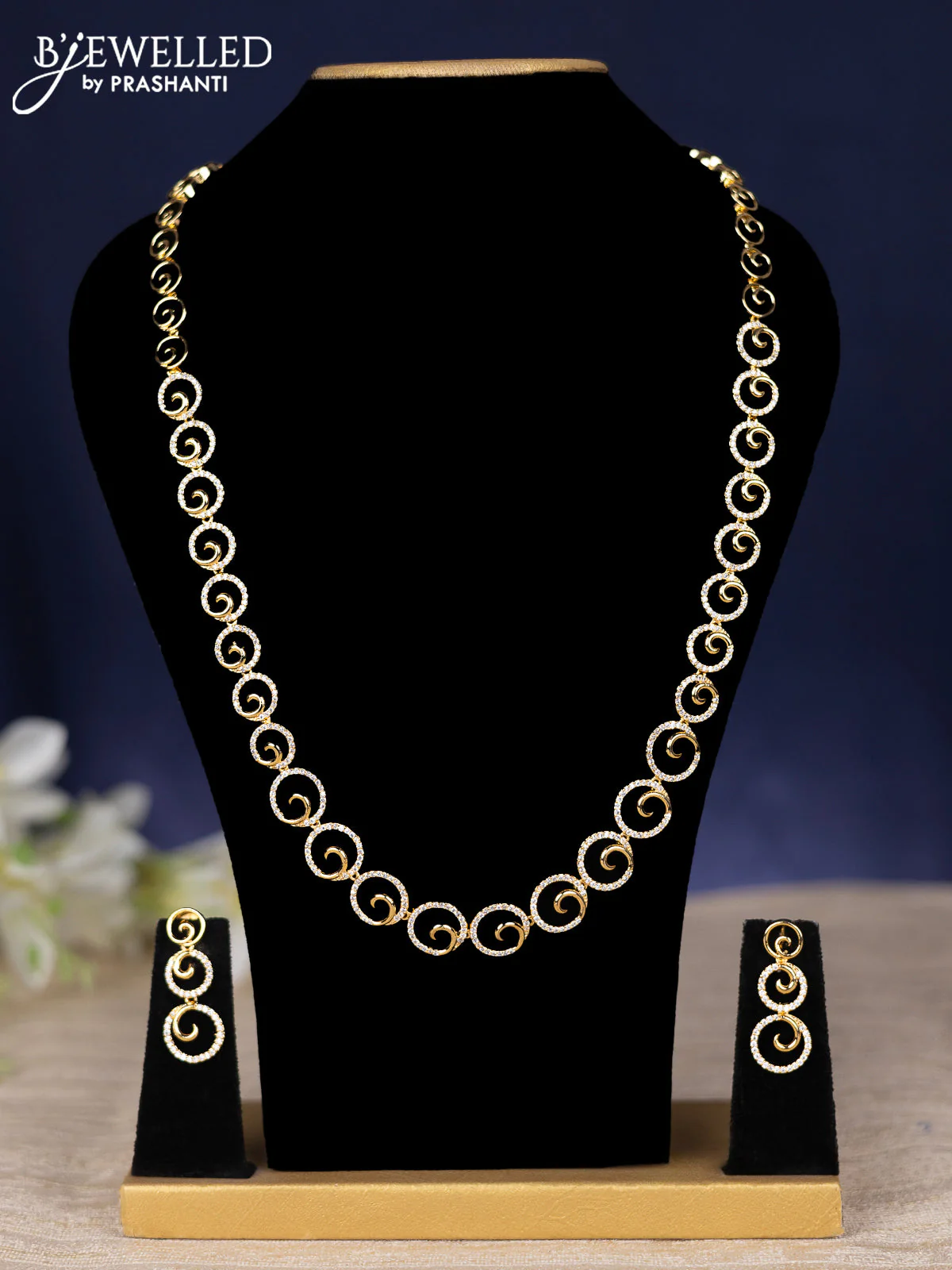 Zircon haram with cz stones in gold finish
