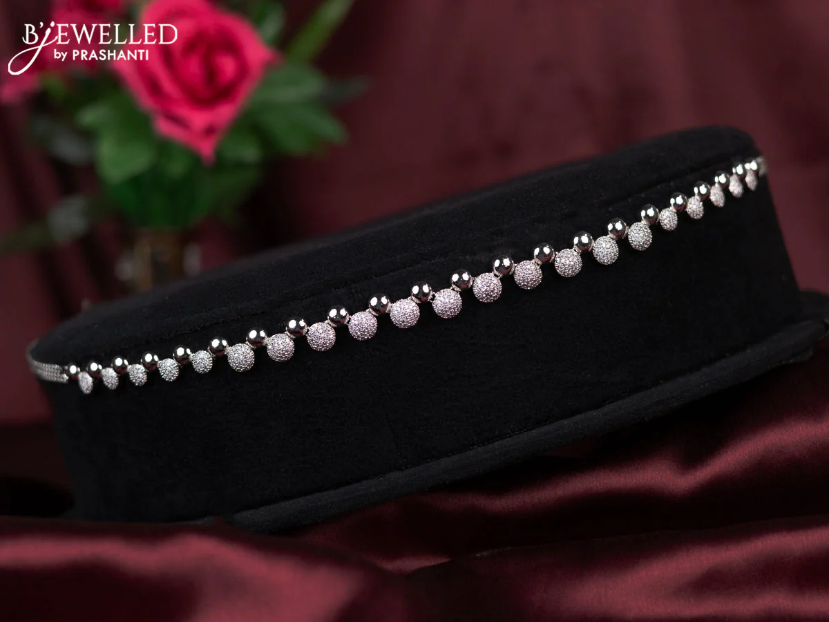 Zircon hip chain with cz stones