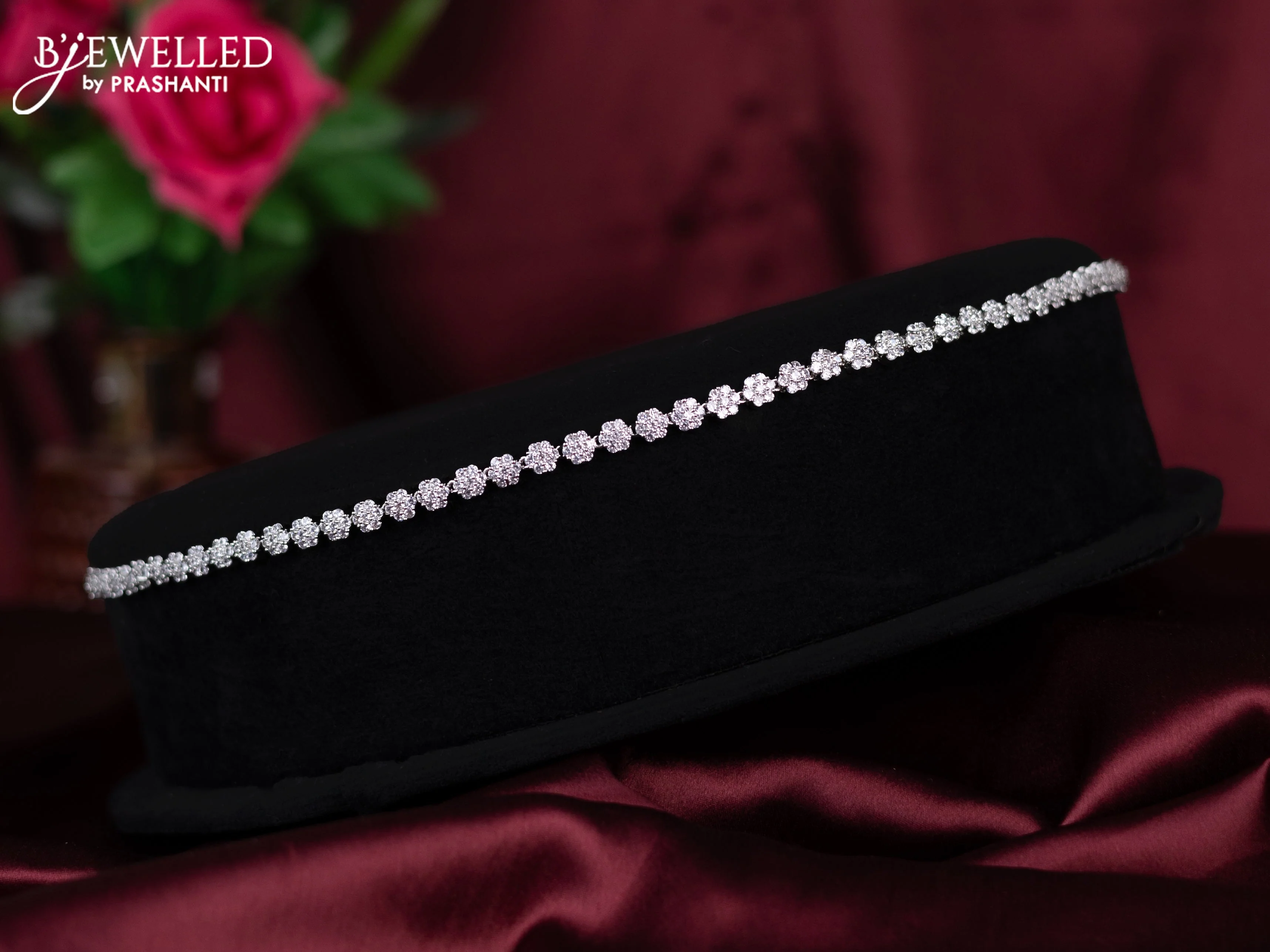 Zircon hip chain with cz stones