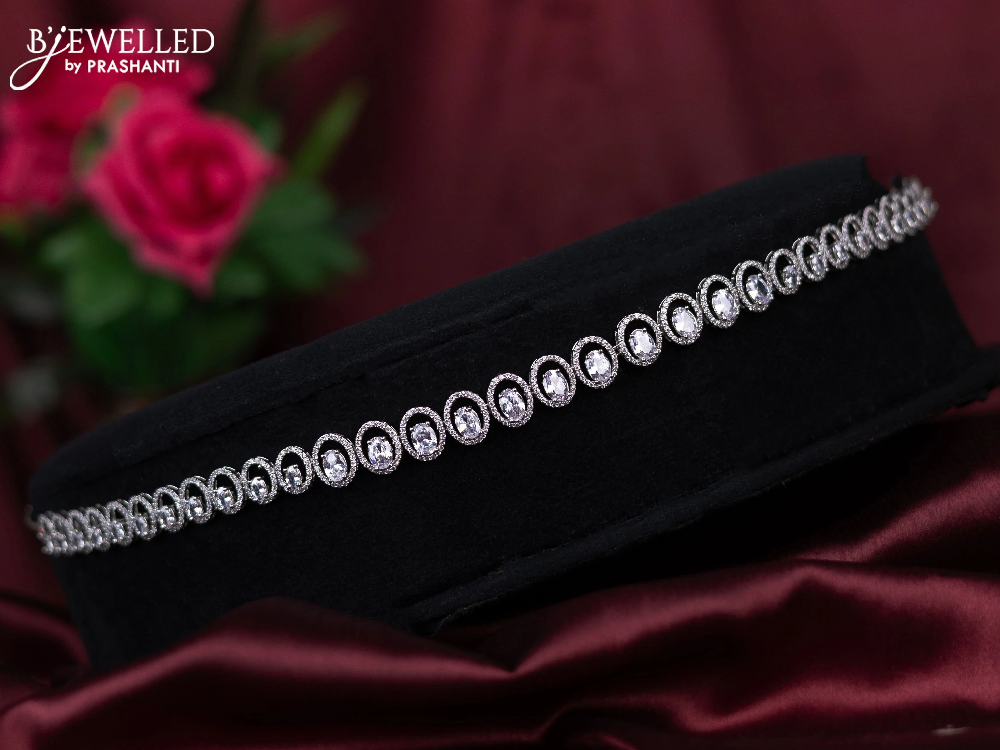 Zircon hip chain with cz stones