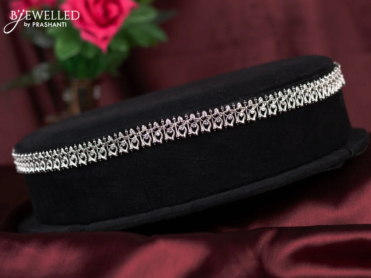 Zircon hip chain with cz stones