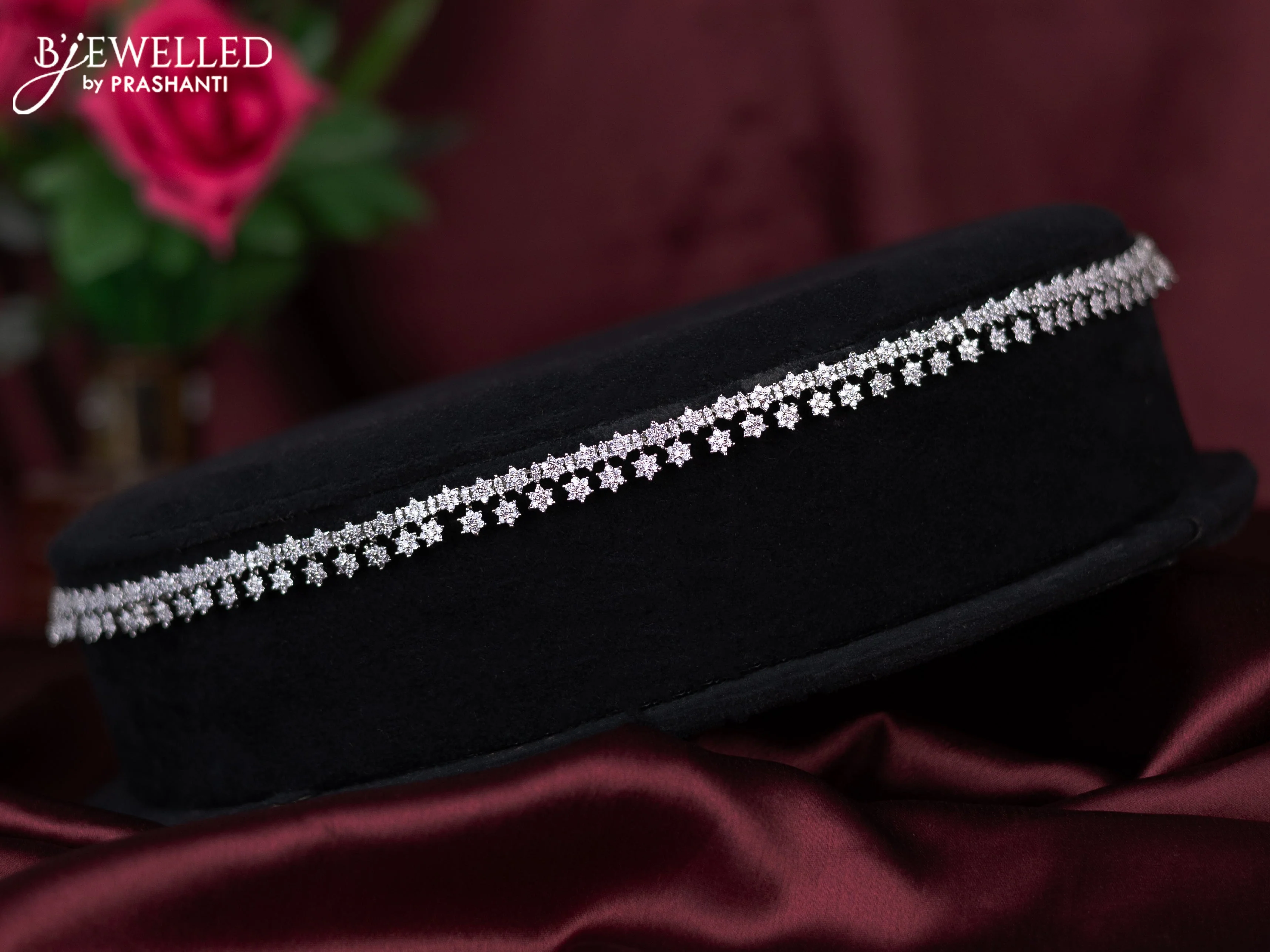 Zircon hip chain with cz stones