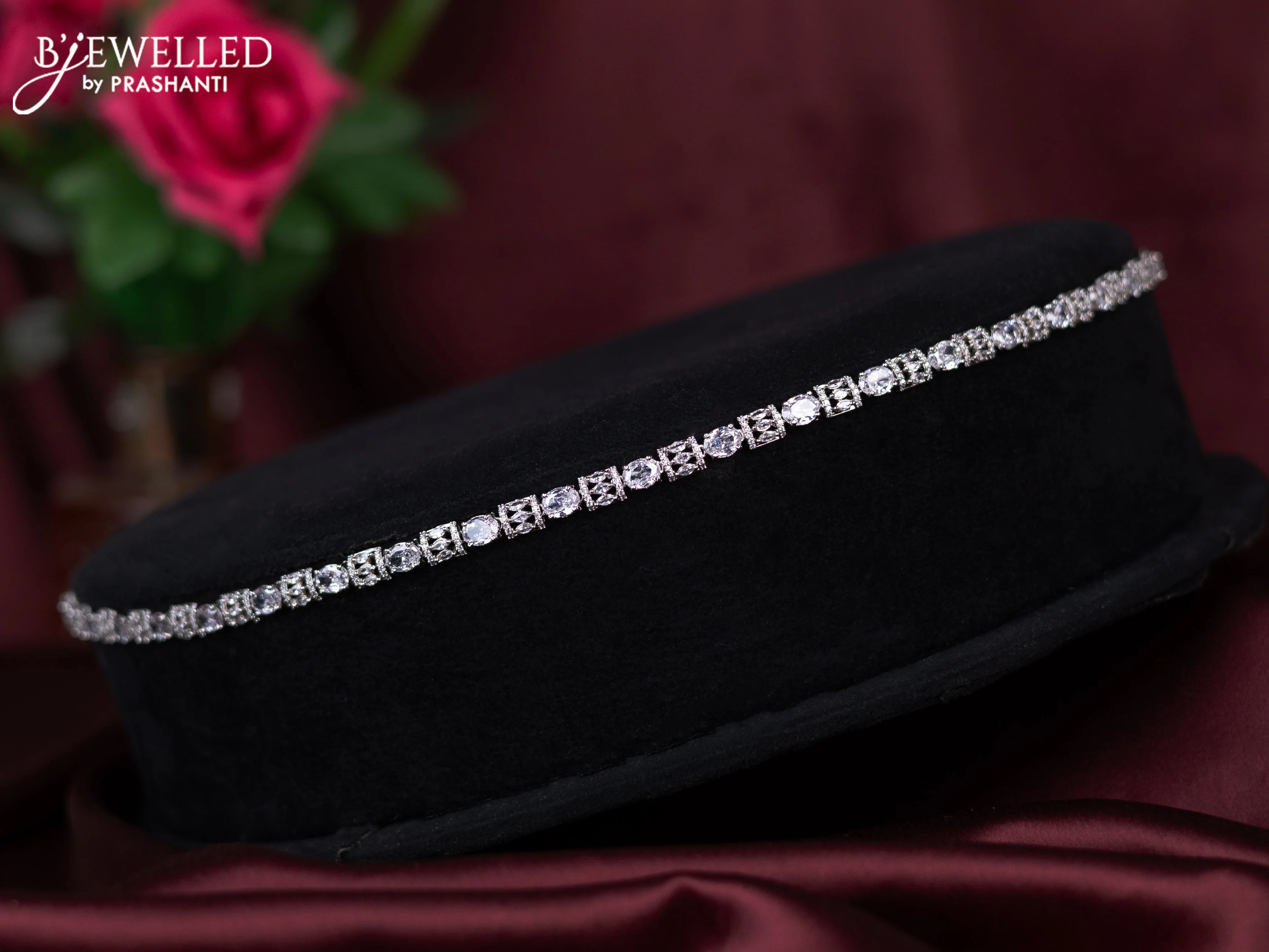 Zircon hip chain with cz stones