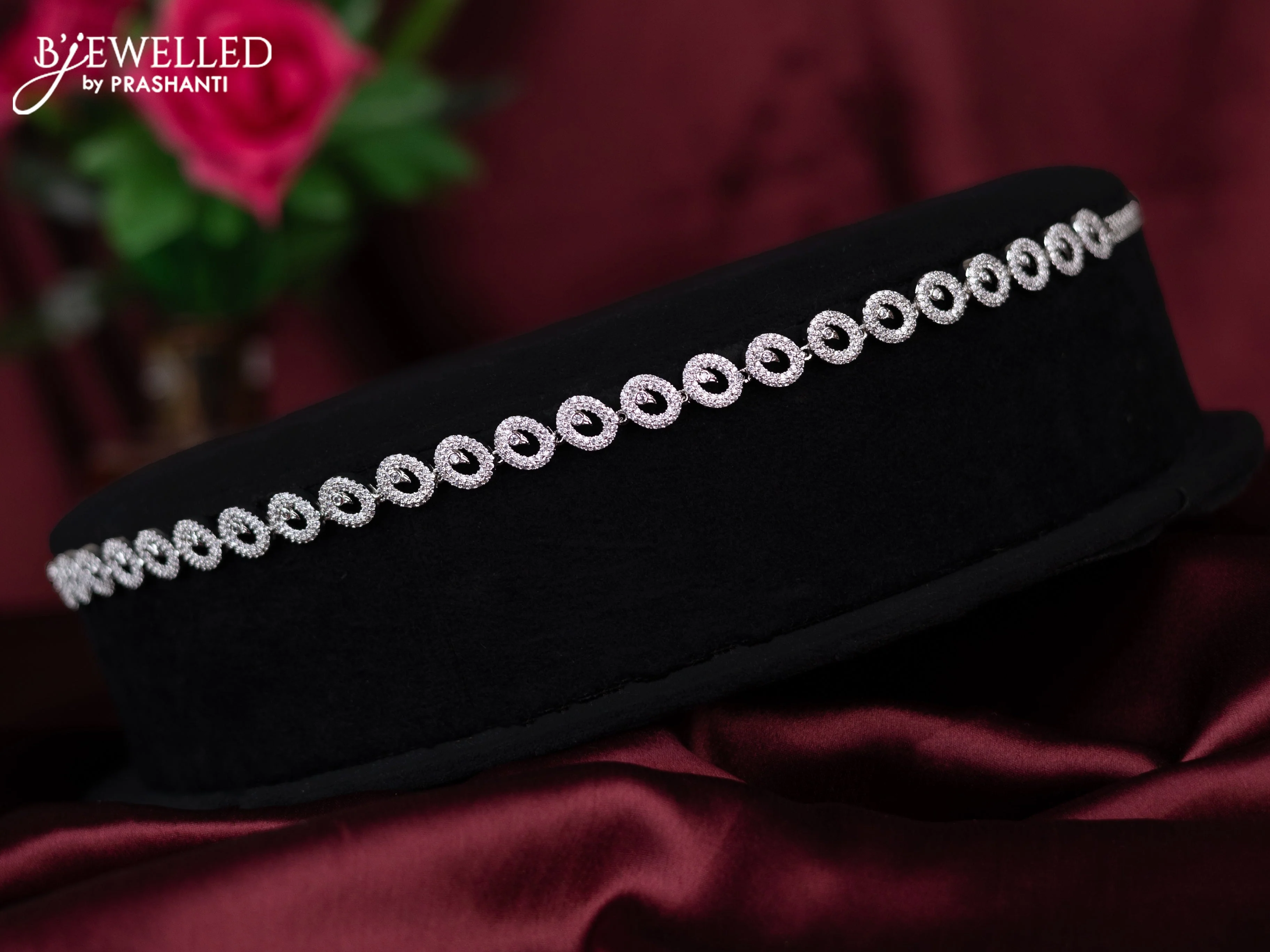 Zircon hip chain with cz stones