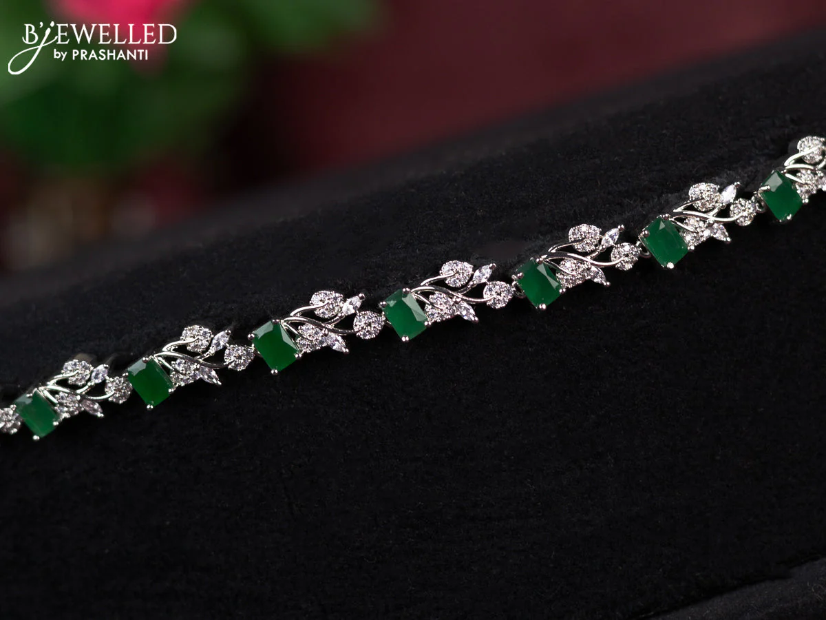 Zircon hip chain with emerald and cz stones - Image 2