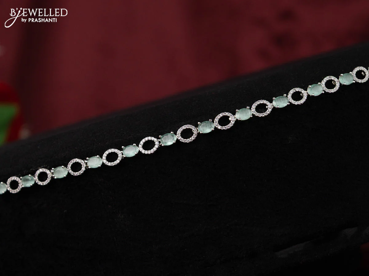 Zircon hip chain with mint green and cz stones - Image 2