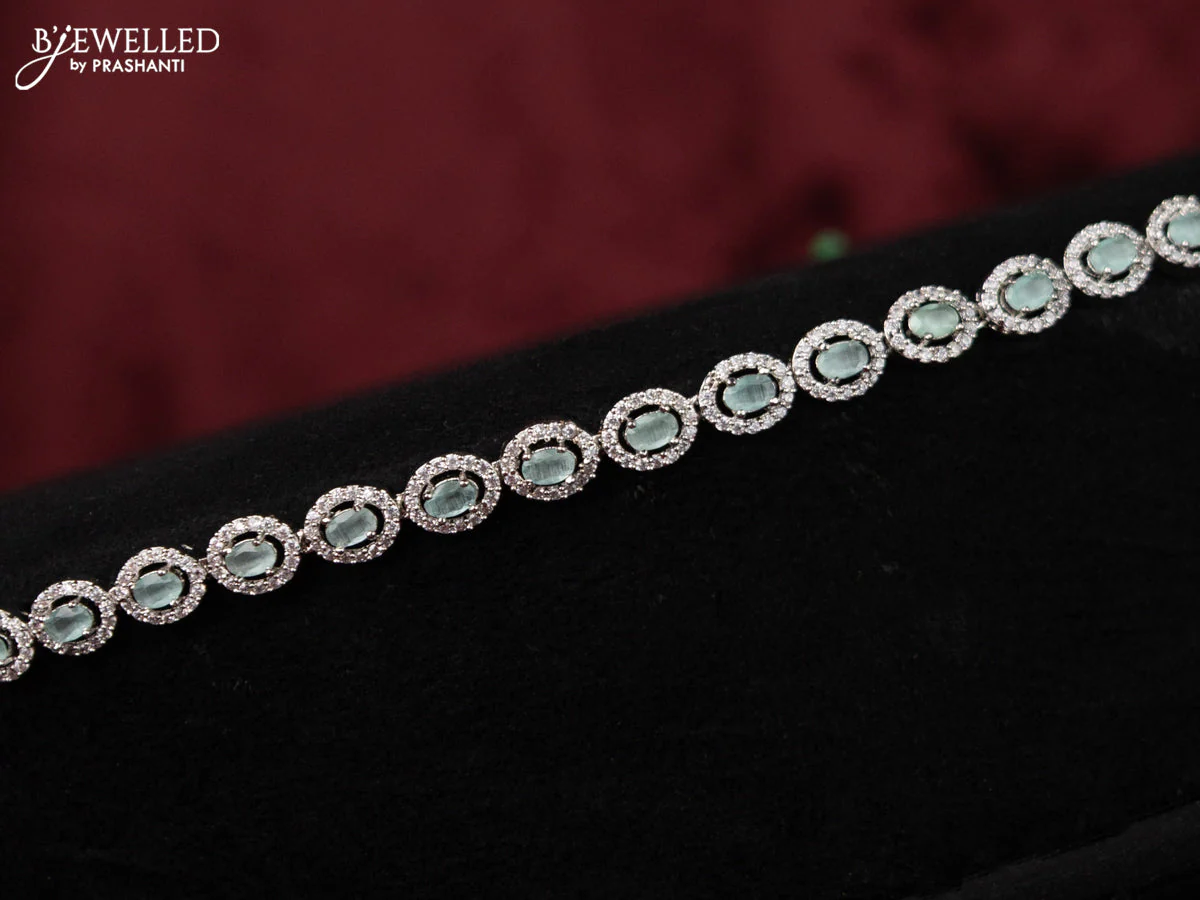 Zircon hip chain with mint green and cz stones - Image 2