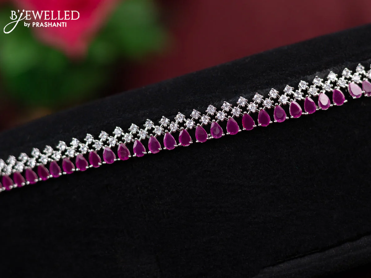 Zircon hip chain with ruby and cz stones - Image 2