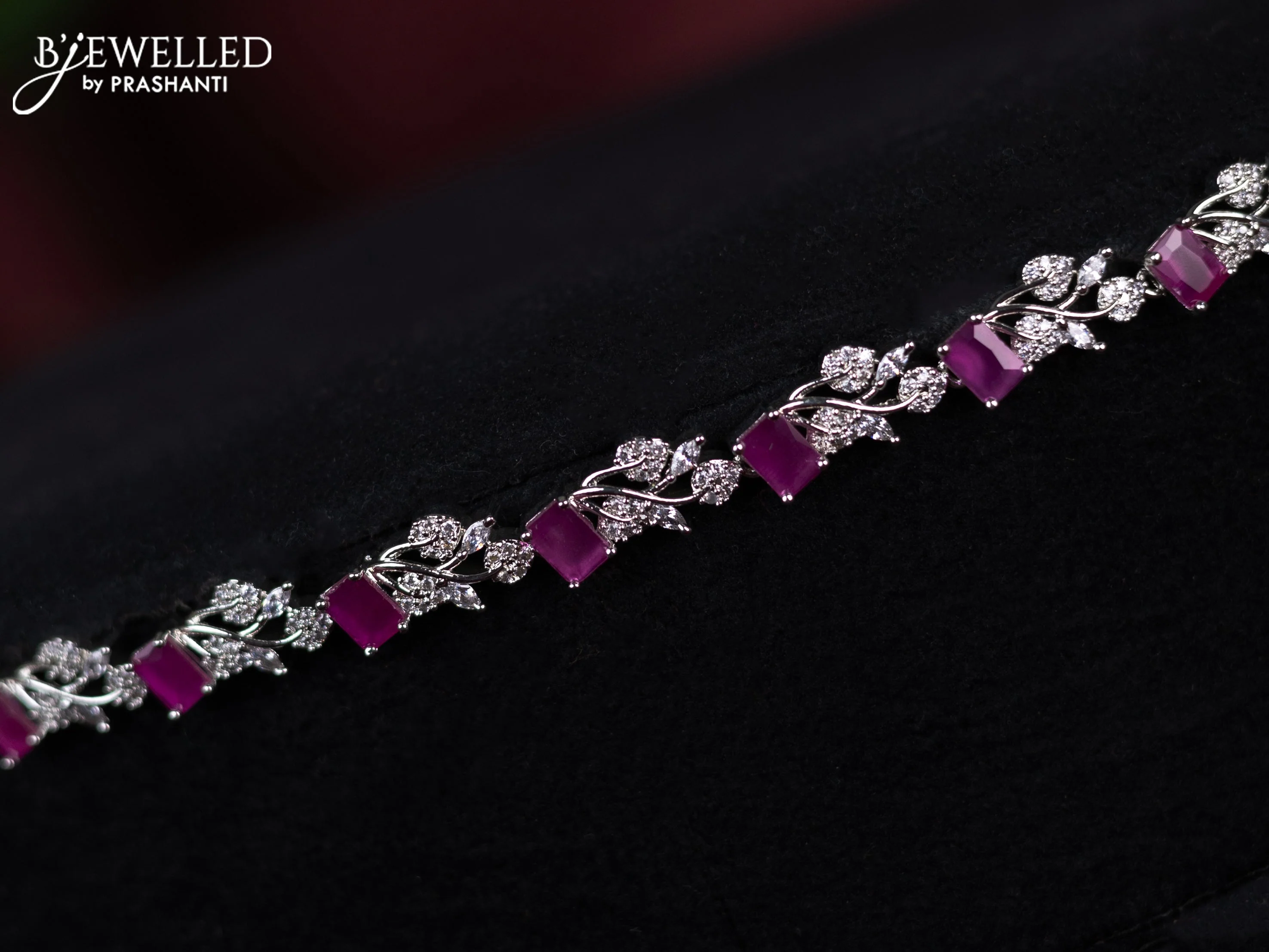 Zircon hip chain with ruby and cz stones - Image 2