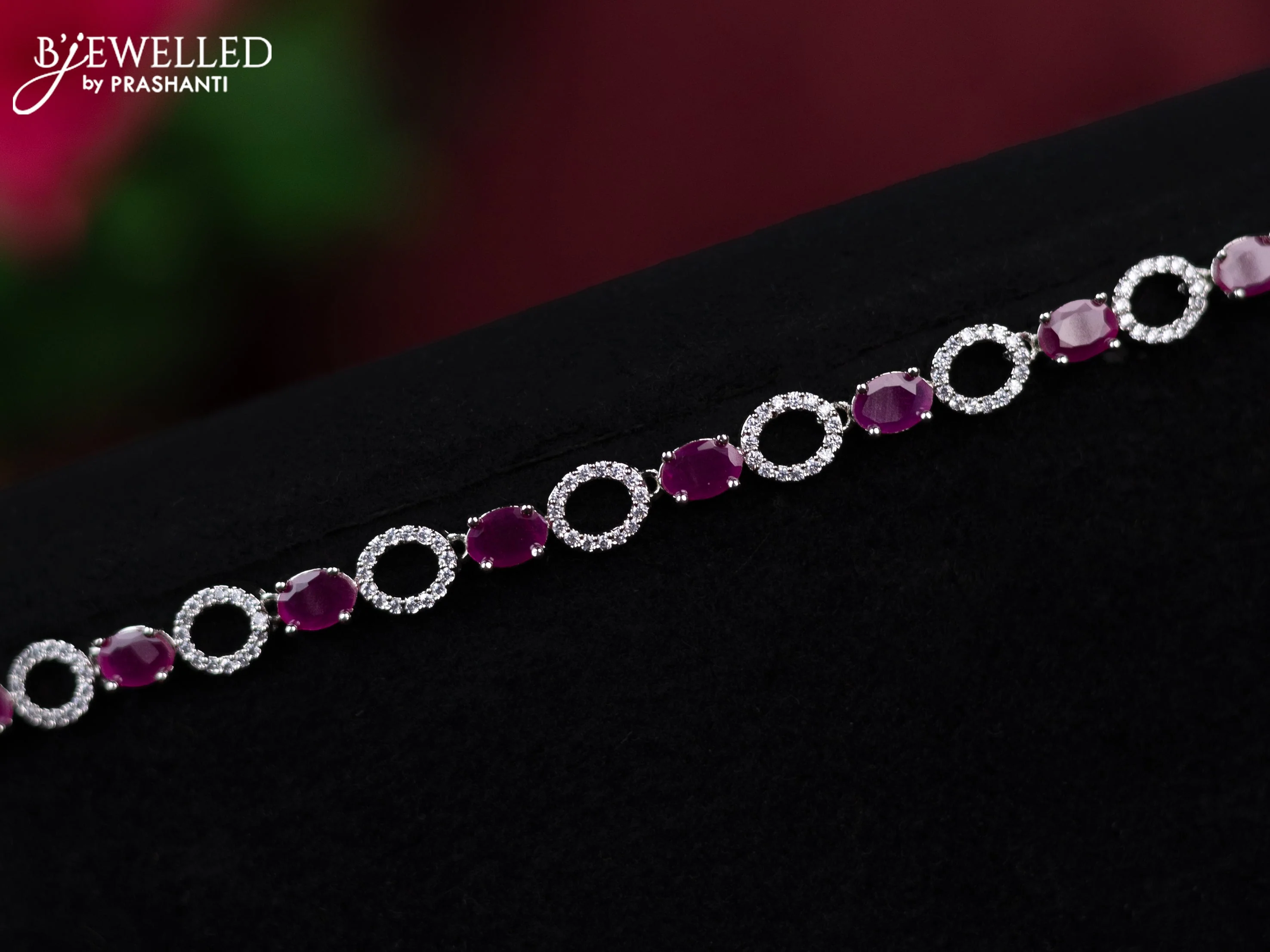 Zircon hip chain with ruby and cz stones - Image 2