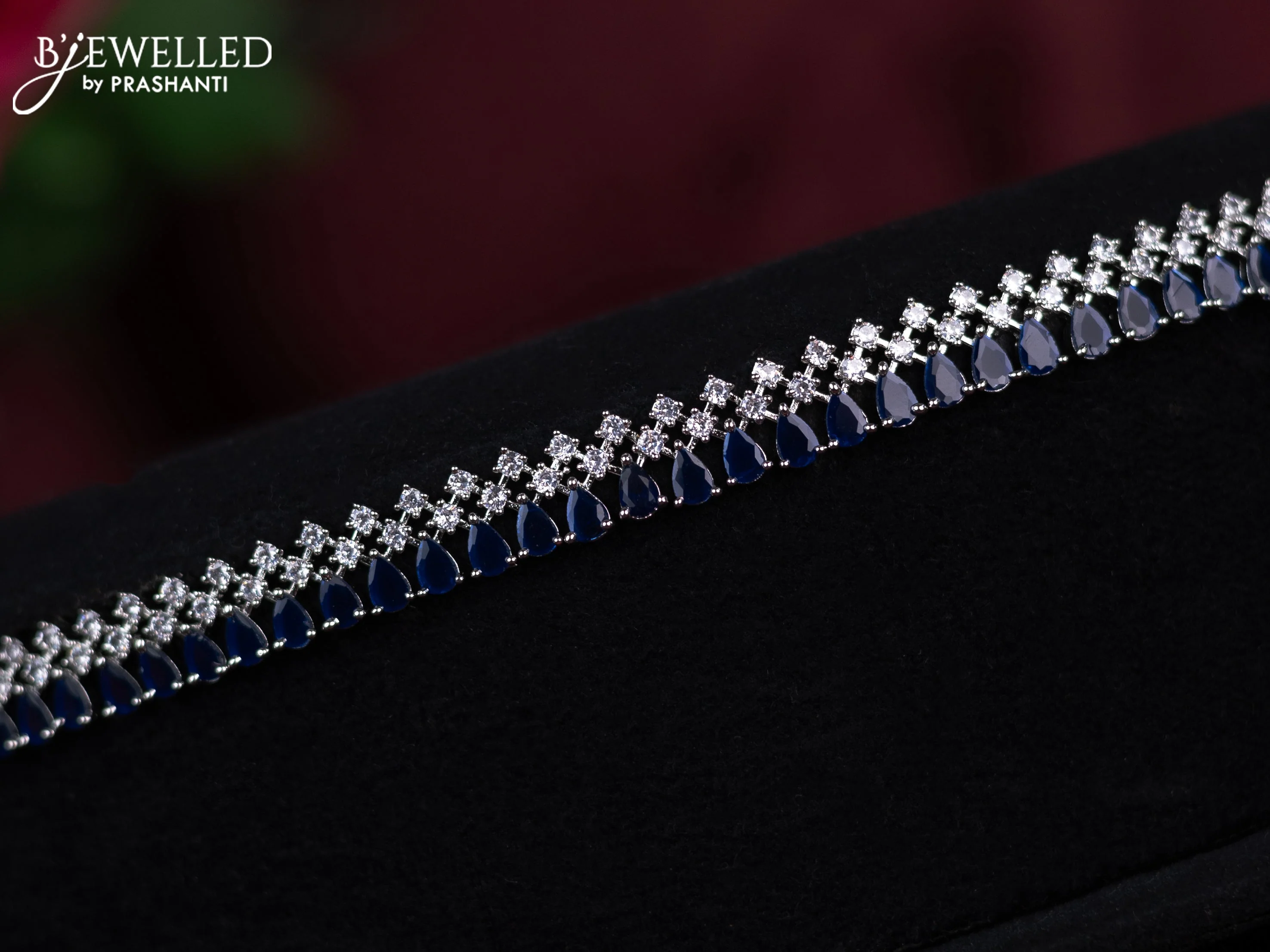 Zircon hip chain with sapphire and cz stones - Image 2