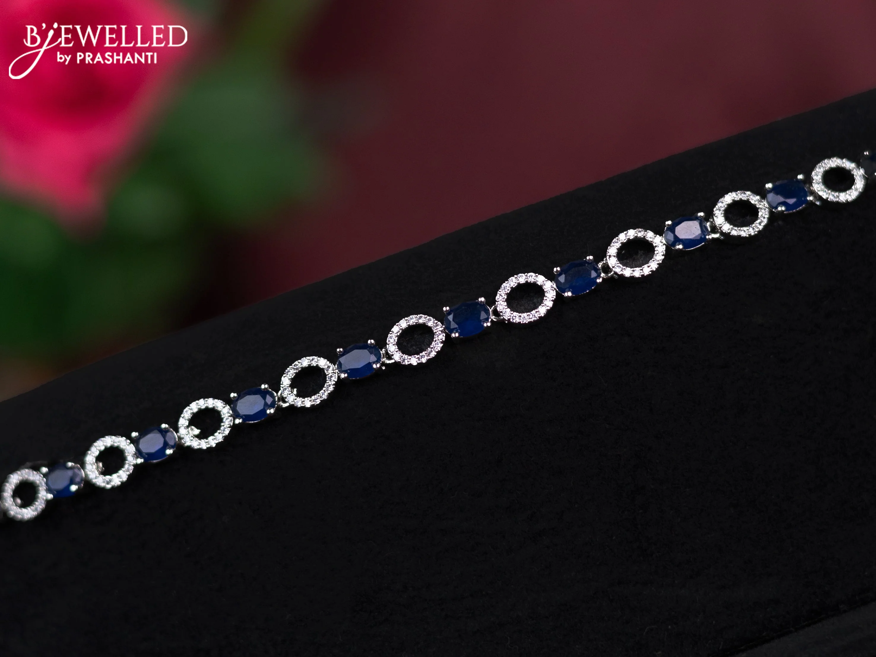 Zircon hip chain with sapphire and cz stones - Image 2